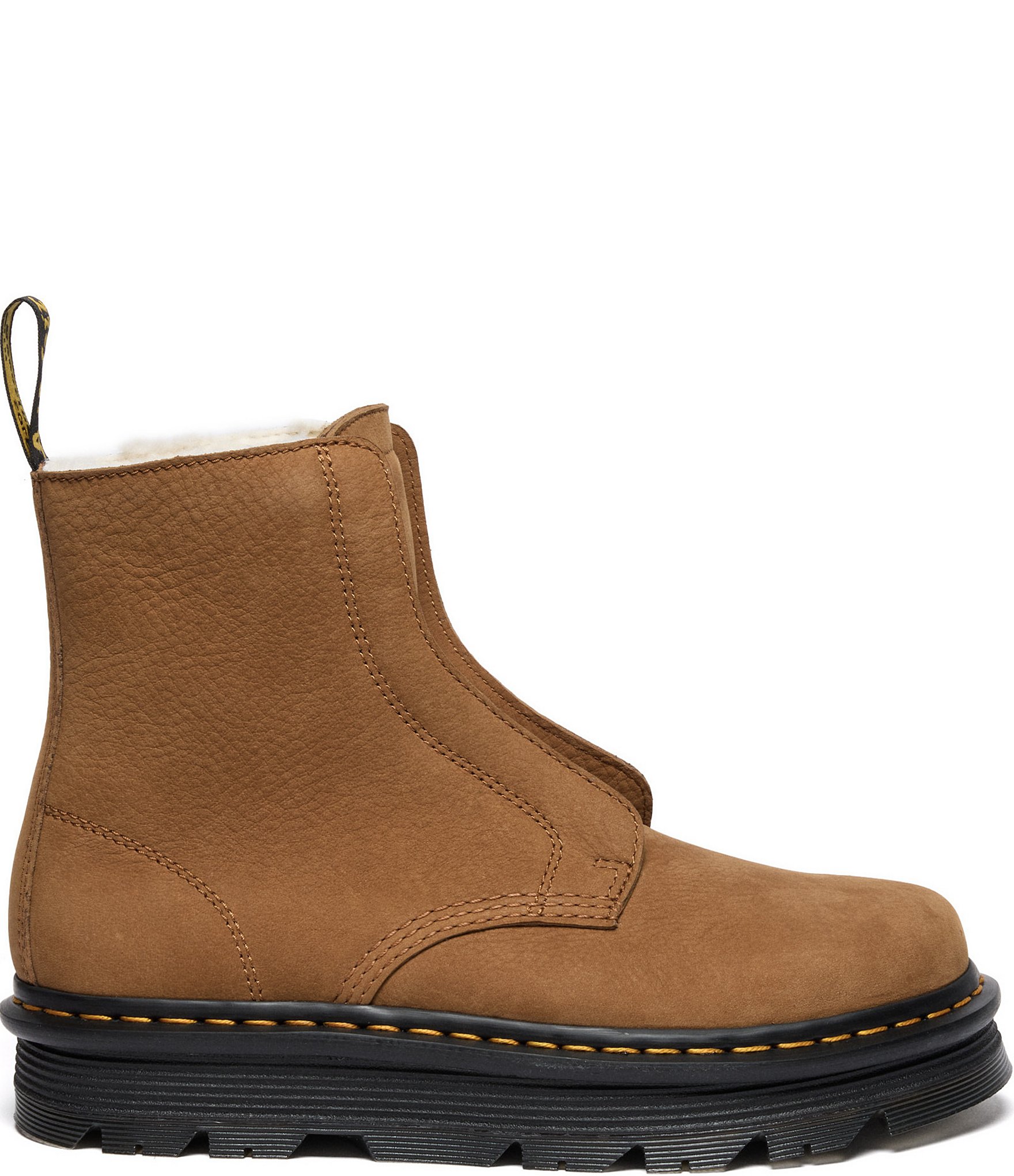 Dr. Martens Women's Zebzag Laceless Nubuck Warm Lined Platform Booties