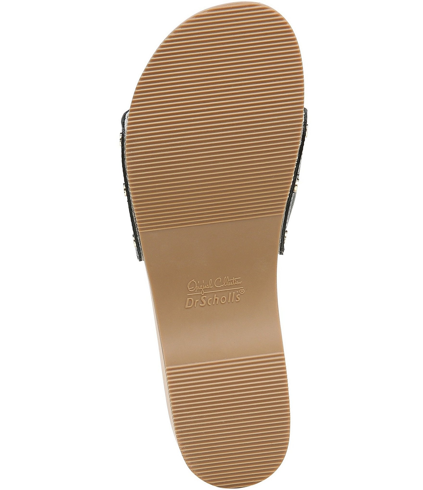 Dr. Scholl's Original Leather Buckle Hardware Platform Slide Sandals