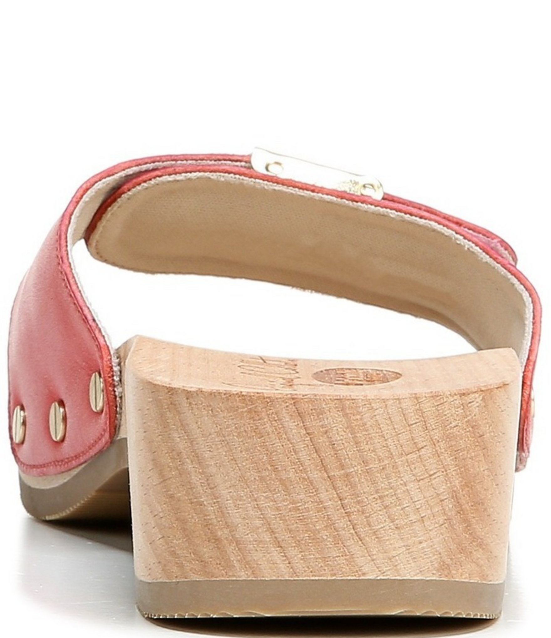 Dr. Scholl's Original Leather Buckle Hardware Platform Slide Sandals