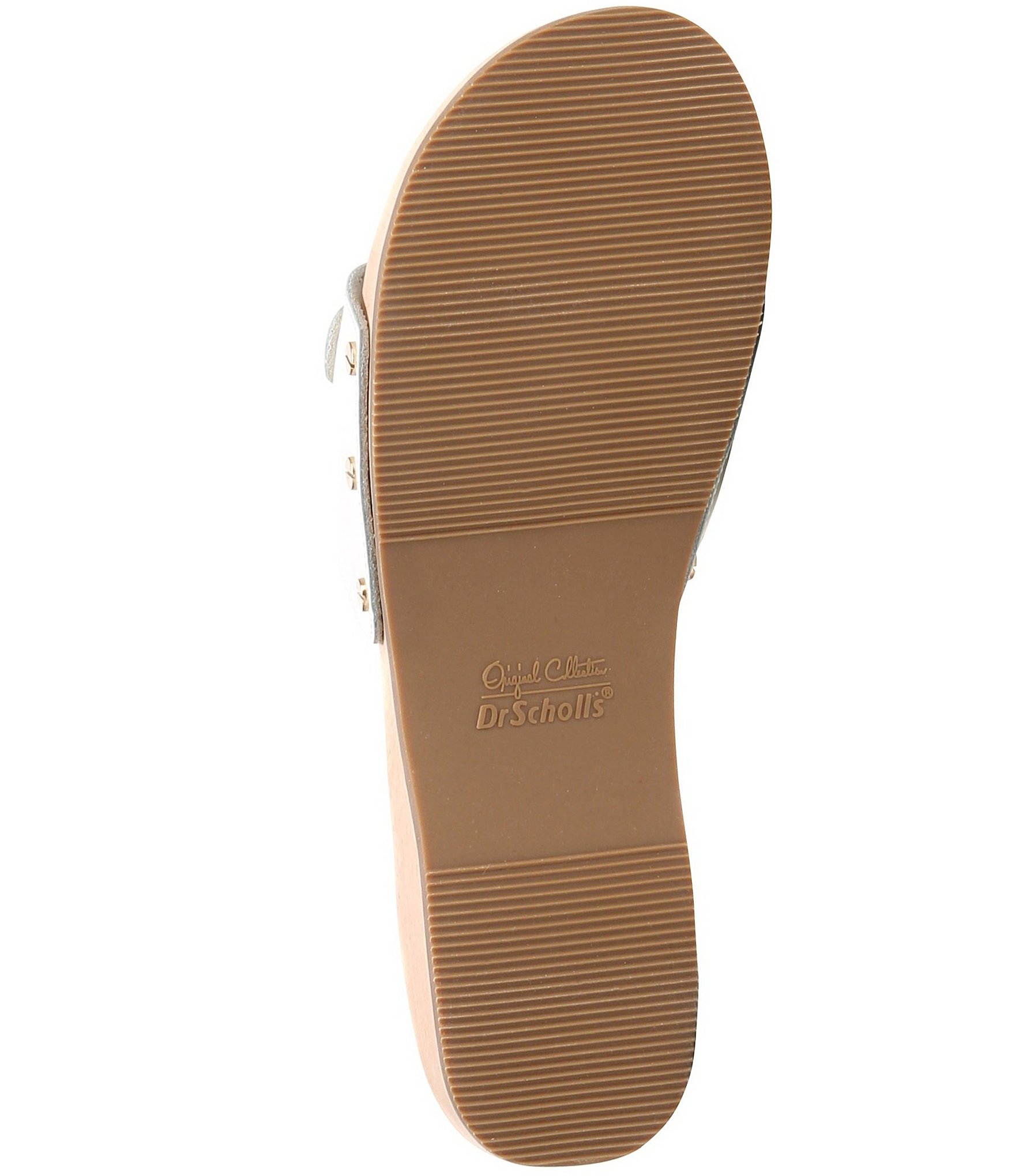 Dr. Scholl's Original Leather Buckle Hardware Platform Slide Sandals