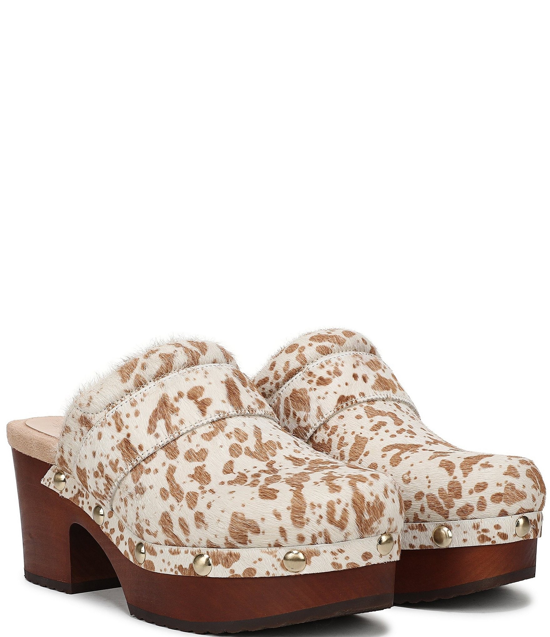 Dr. Scholl's Original Feels Calf Hair Studded Platform Clogs