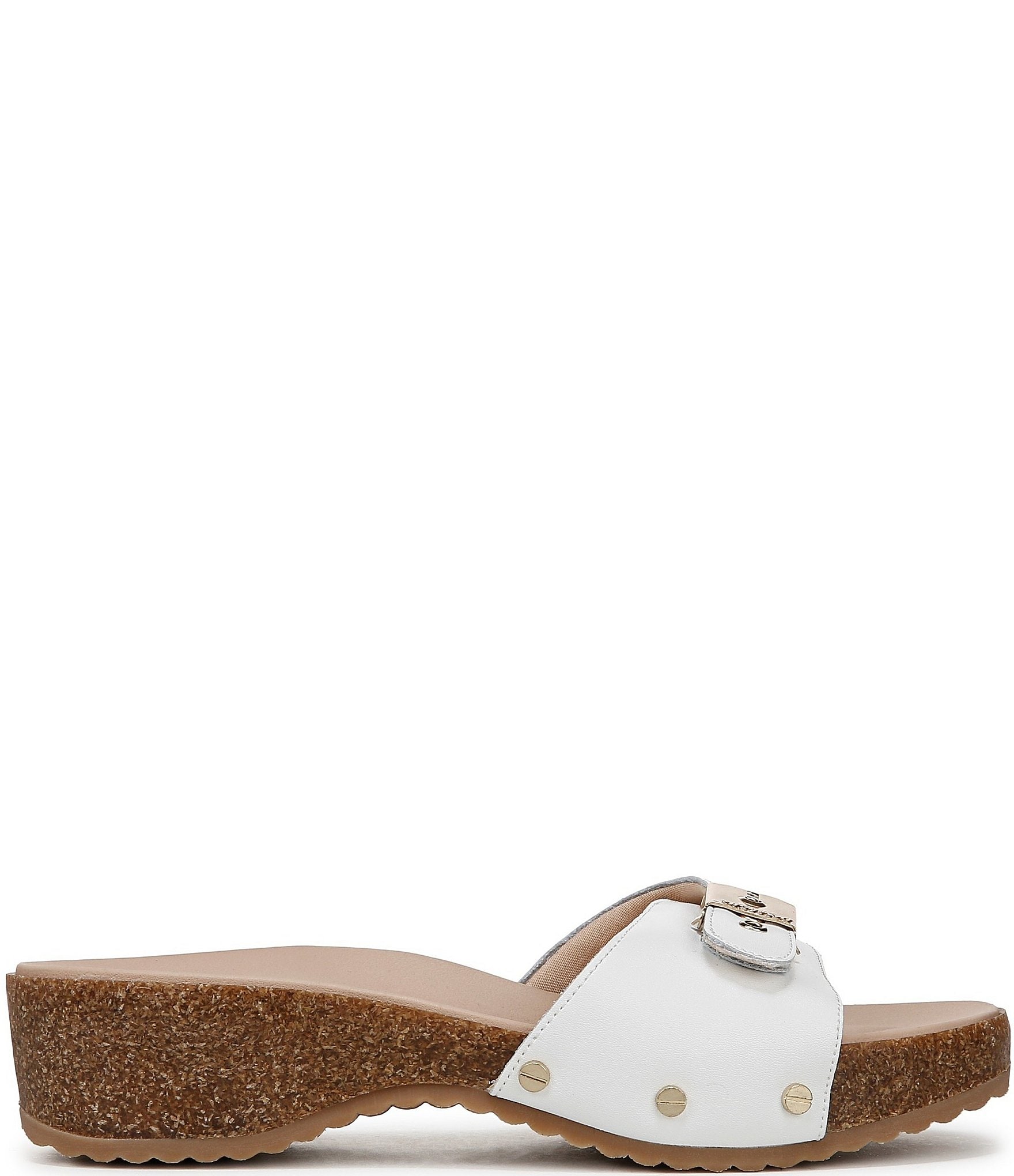 Dr. Scholl's Original Flex Leather Buckle Hardware Slide Sandals