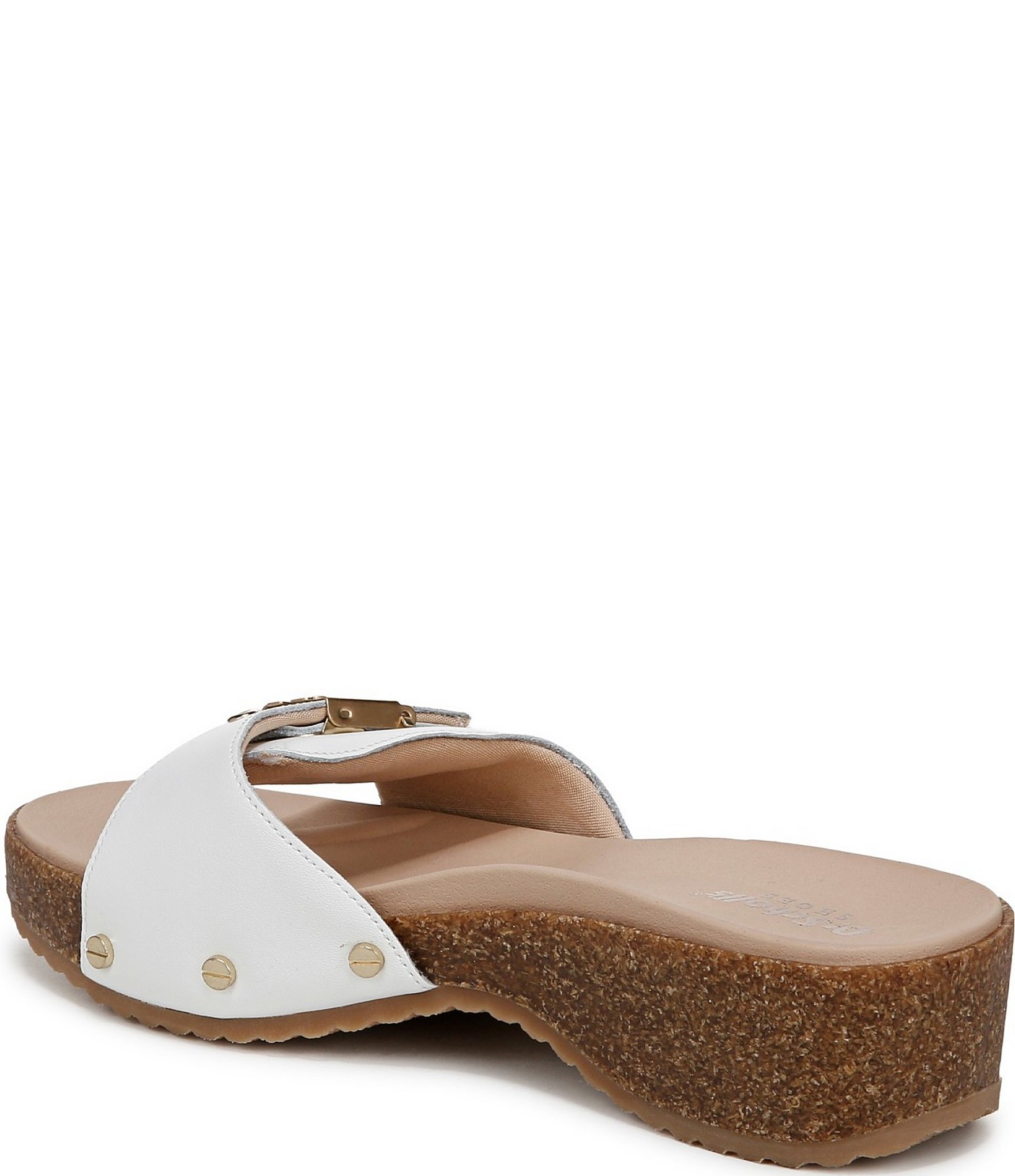 Dr. Scholl's Original Flex Leather Buckle Hardware Slide Sandals