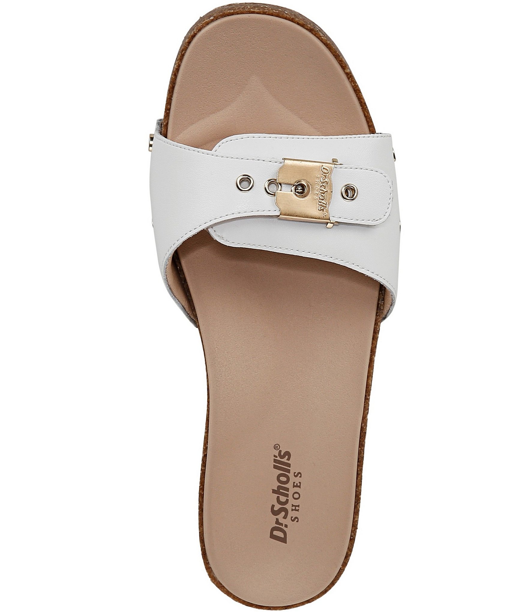 Dr. Scholl's Original Flex Leather Buckle Hardware Slide Sandals