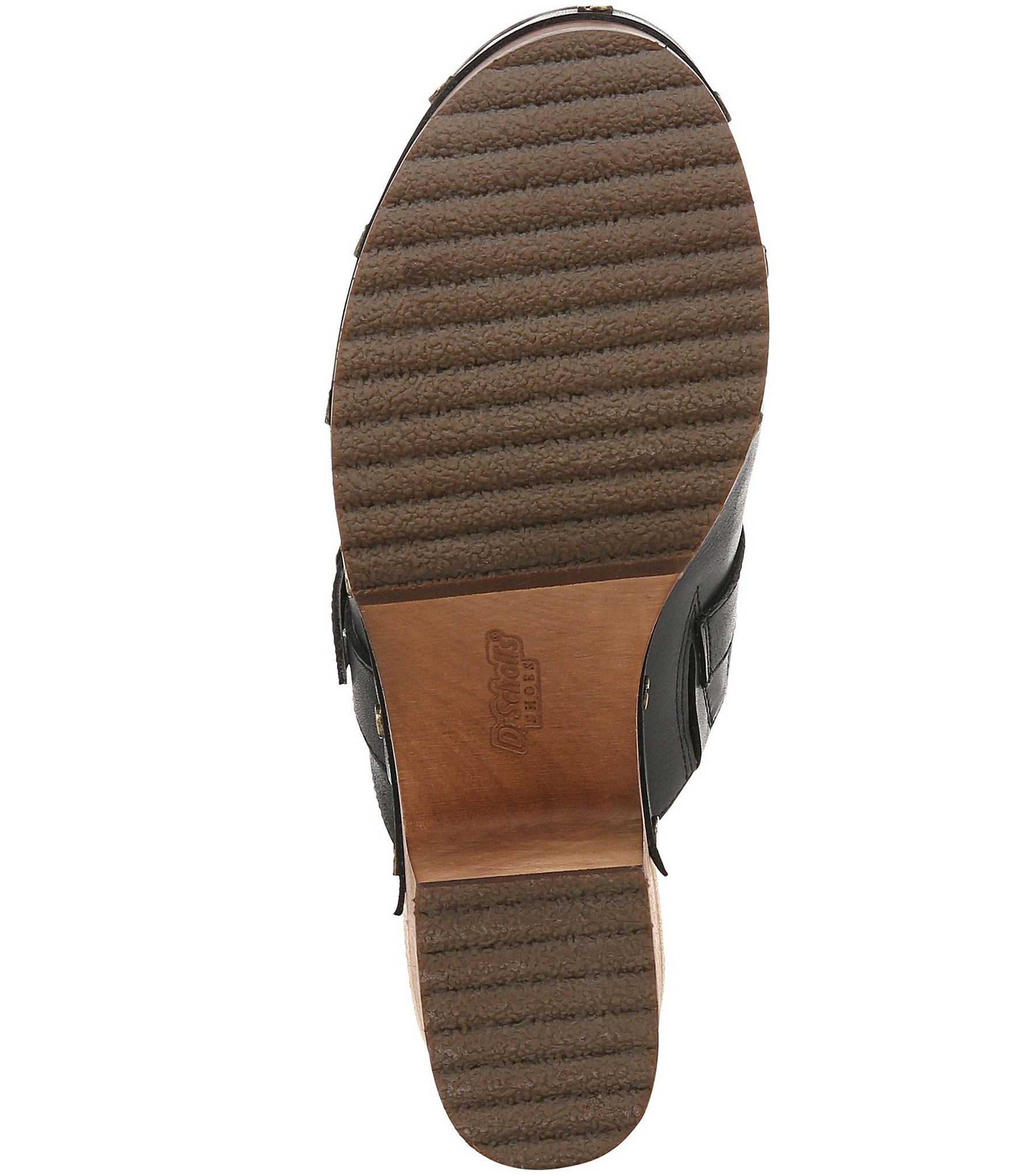 Dr. Scholl's Original Joy Leather Buckle Hardware Strap Platform Clogs