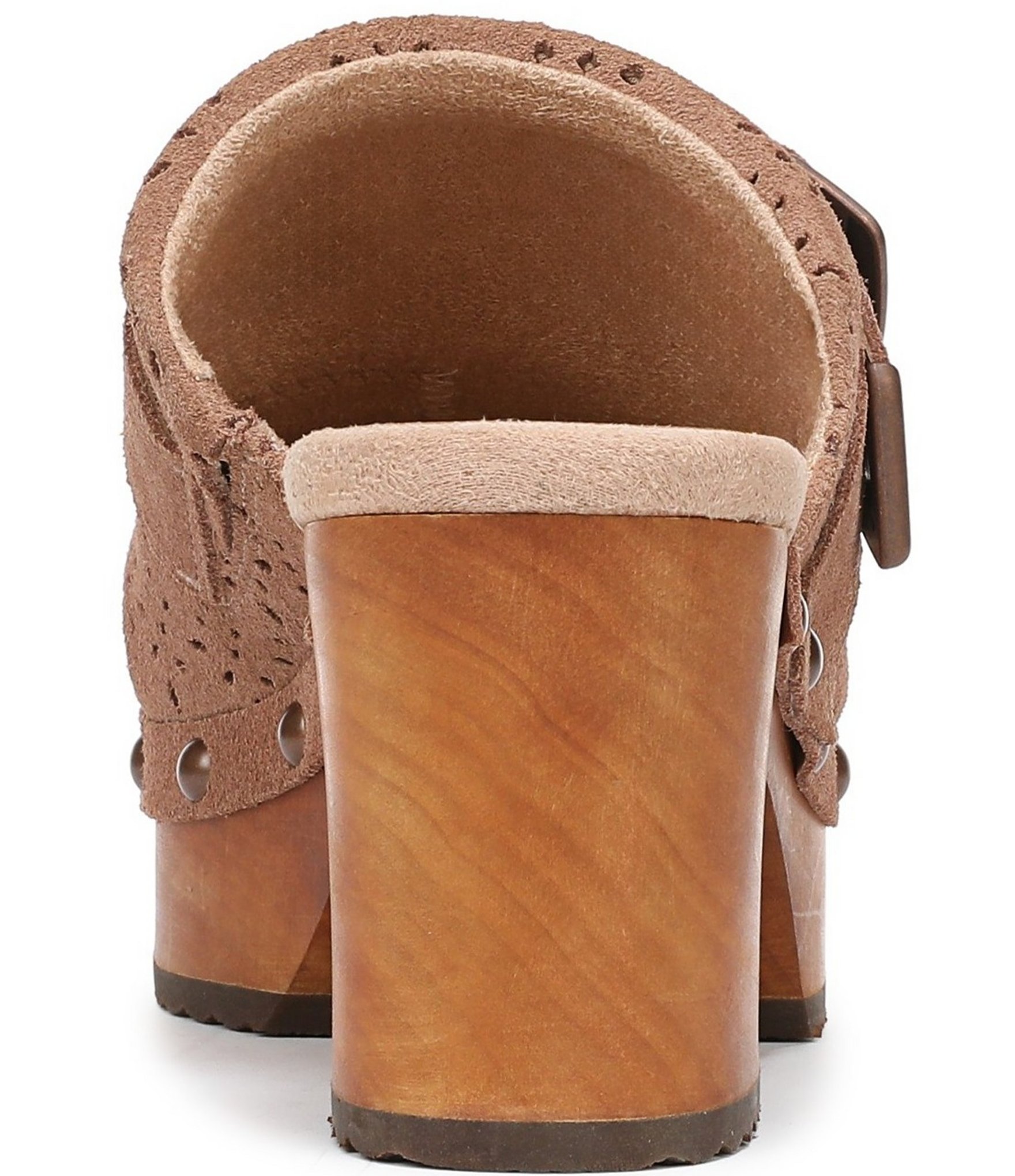 Dr. Scholl's Original Ranch Perforated Suede Buckle Strap Platform Clogs