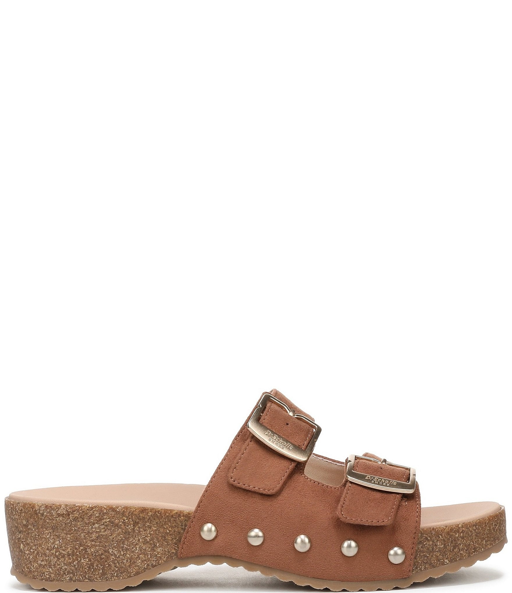 Dr. Scholl's Original Win Flex Leather Buckle Hardware Slide Sandals