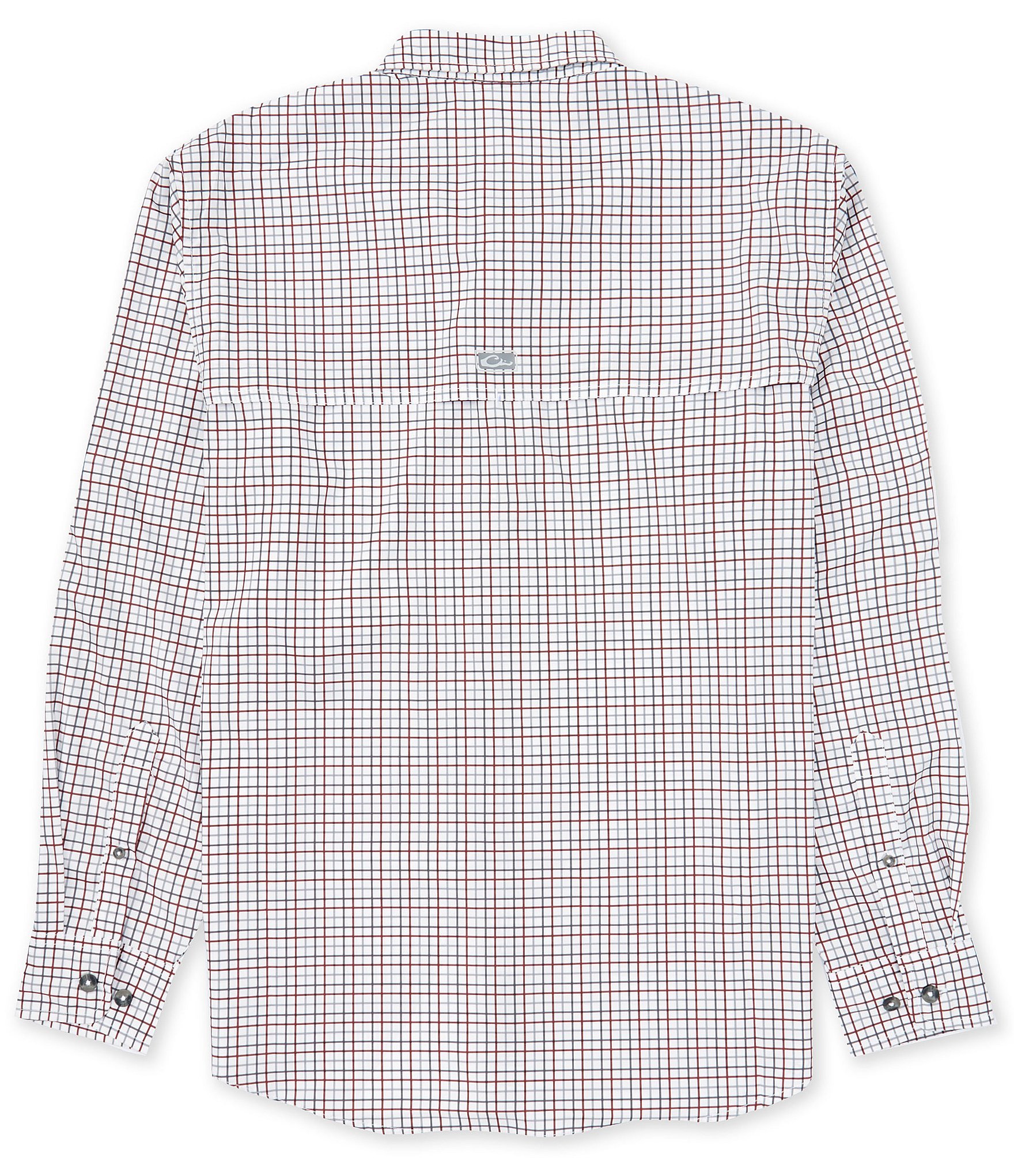 Drake Clothing Co. Performance Stretch Frat Tattersall Check Long Sleeve Woven Shirt