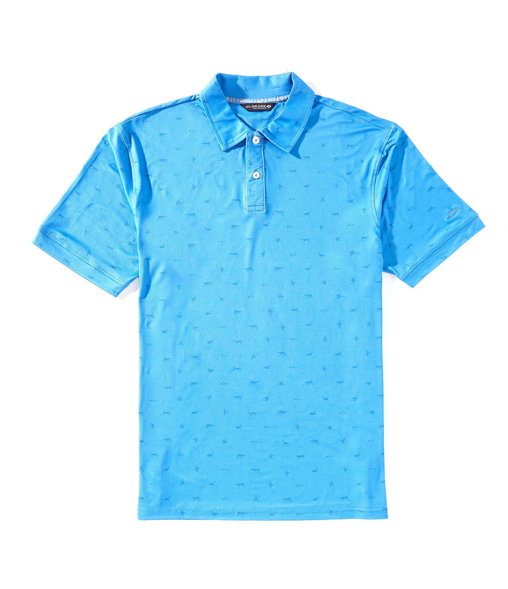 Drake Clothing Co. Performance Stretch Printed Short Sleeve Polo Shirt