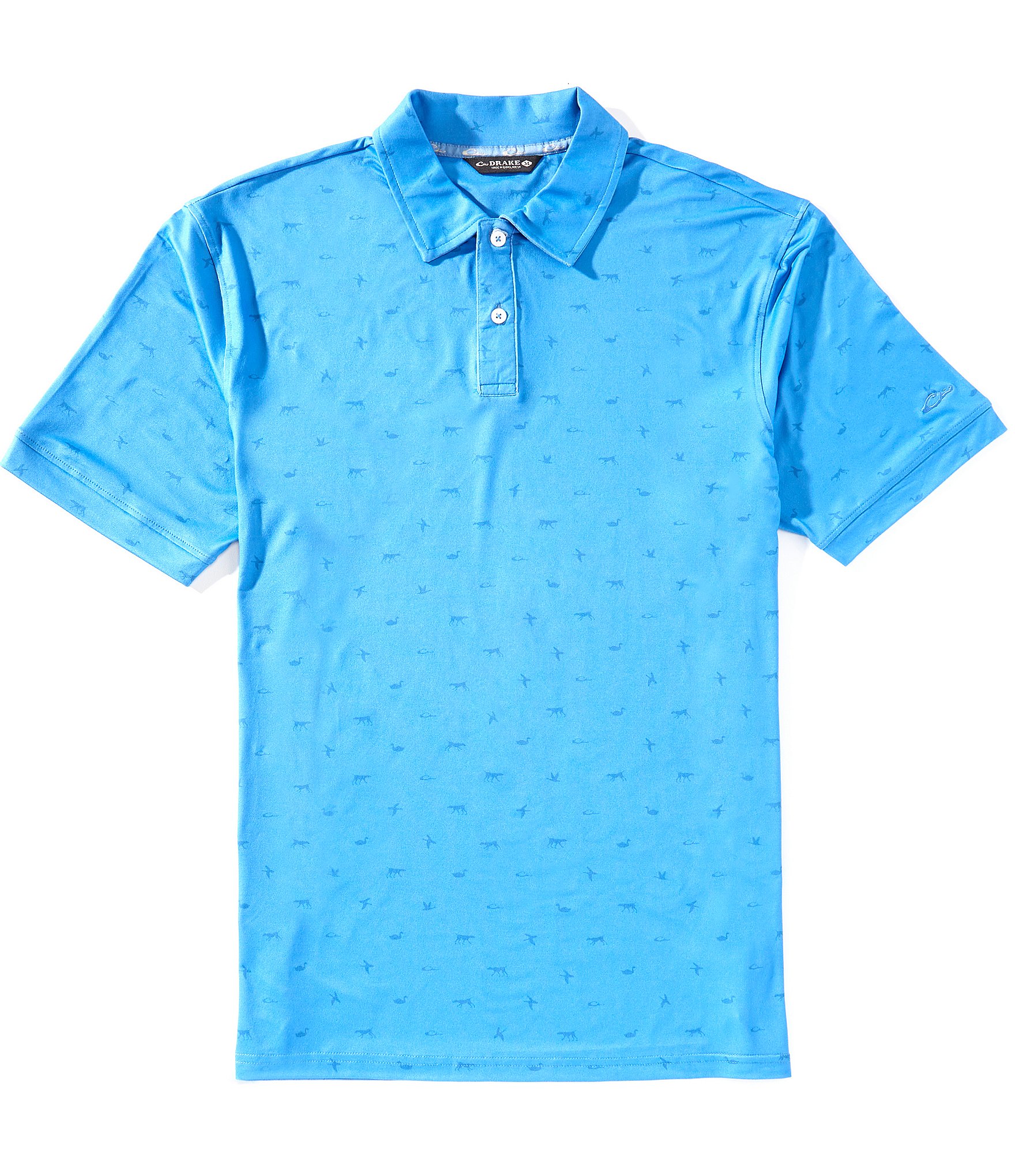 Drake Clothing Co. Performance Stretch Printed Short Sleeve Polo Shirt