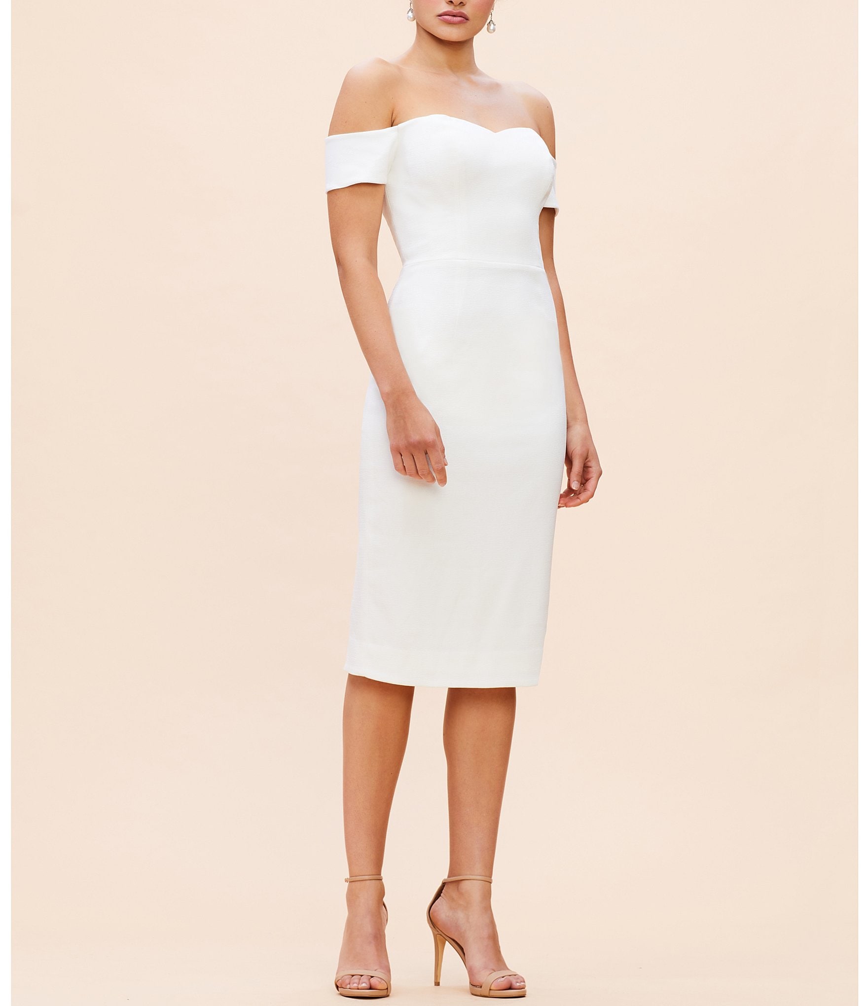 Dress the Population Bailey Off-the-Shoulder Sweetheart Neck Cap Sleeve ...