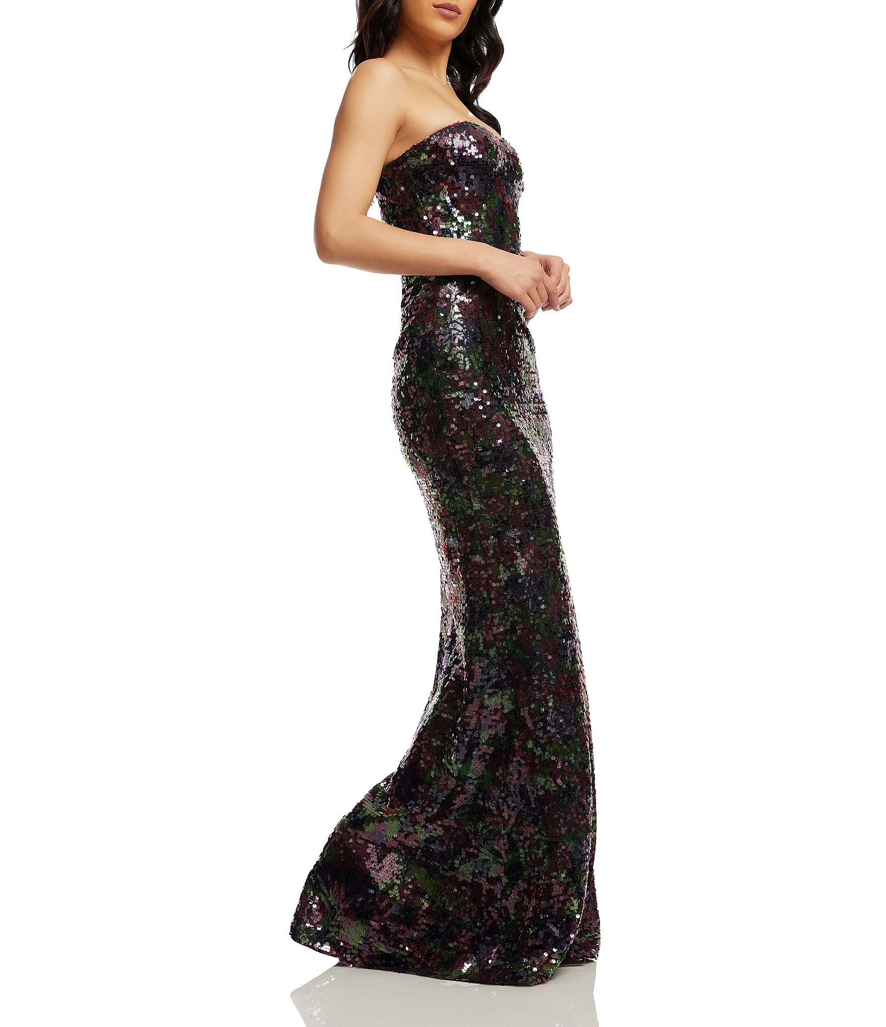 Dress the Population Sequin Strapless Sweetheart Sleeveless Mermaid Gown