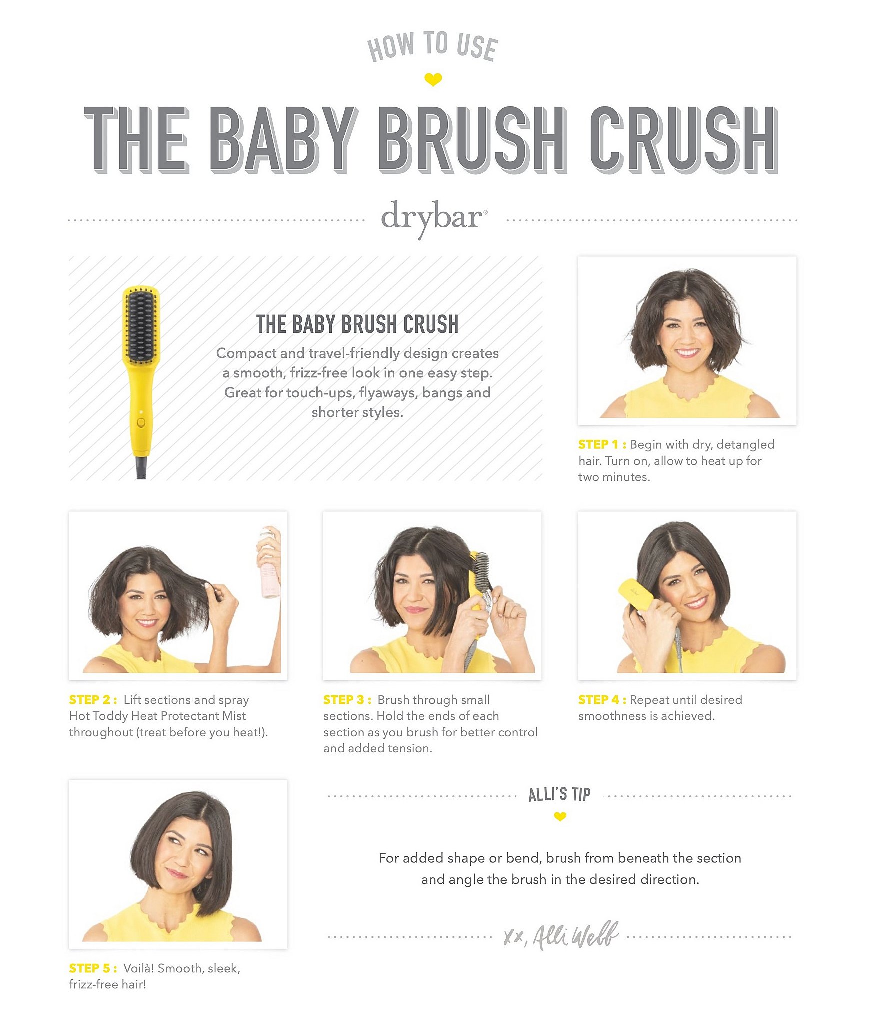 Drybar The Baby Brush Crush Mini Heated Straightening Brush