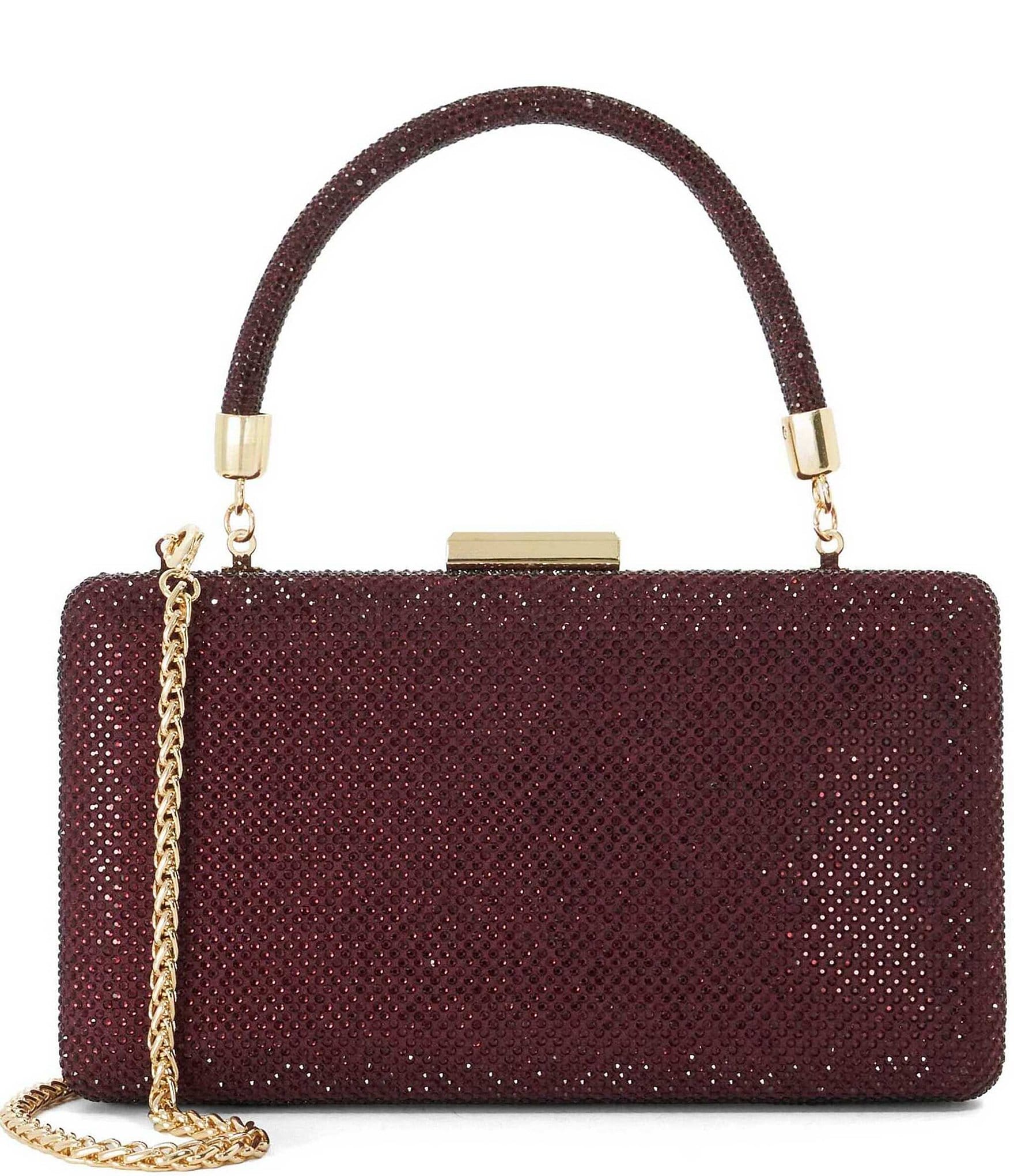 Dune London Beaut Rhinestone Embellished Top Handle Frame Clutch