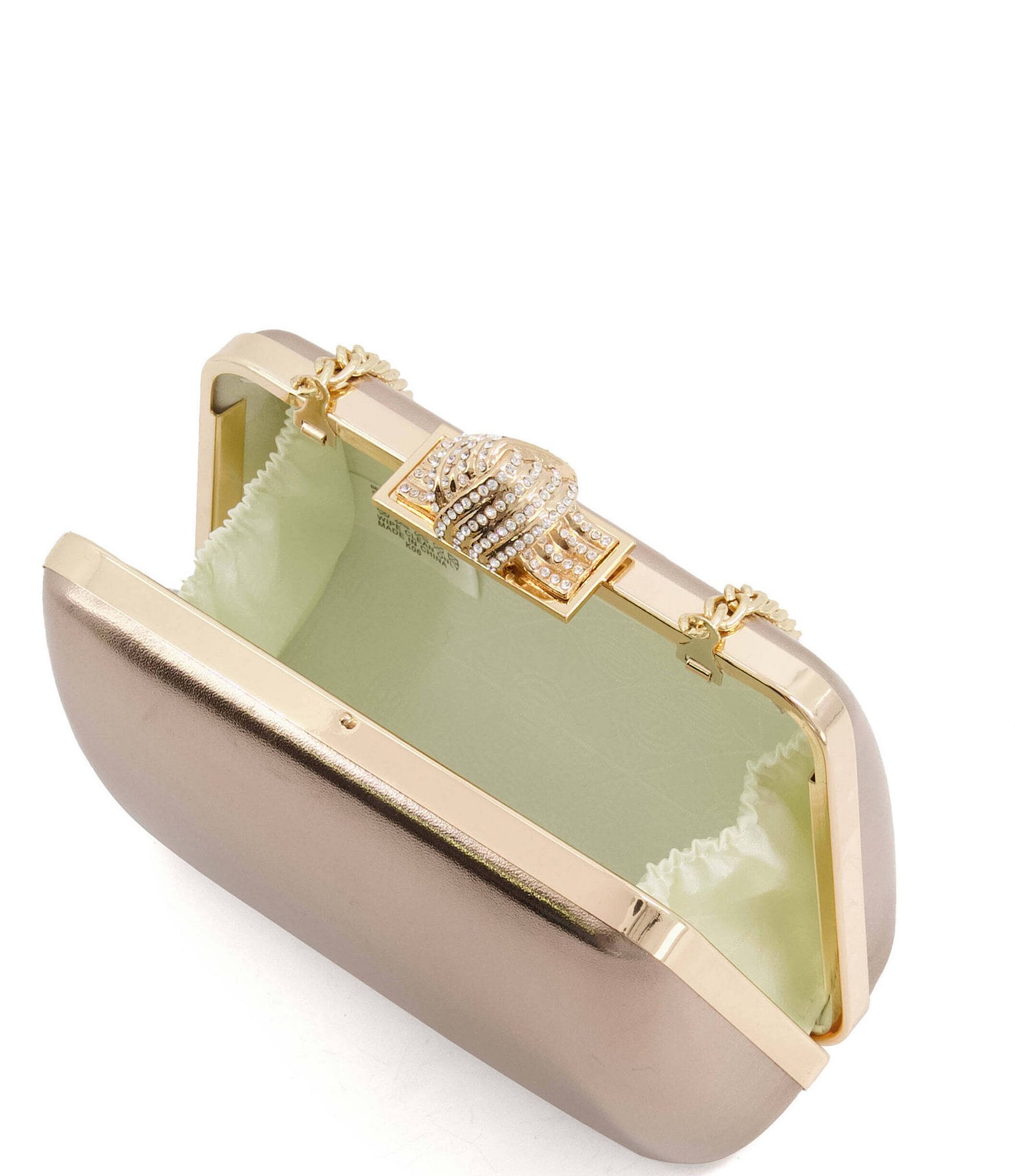 Dune London Become Embellished Faux Leather Clasp Clutch Bag