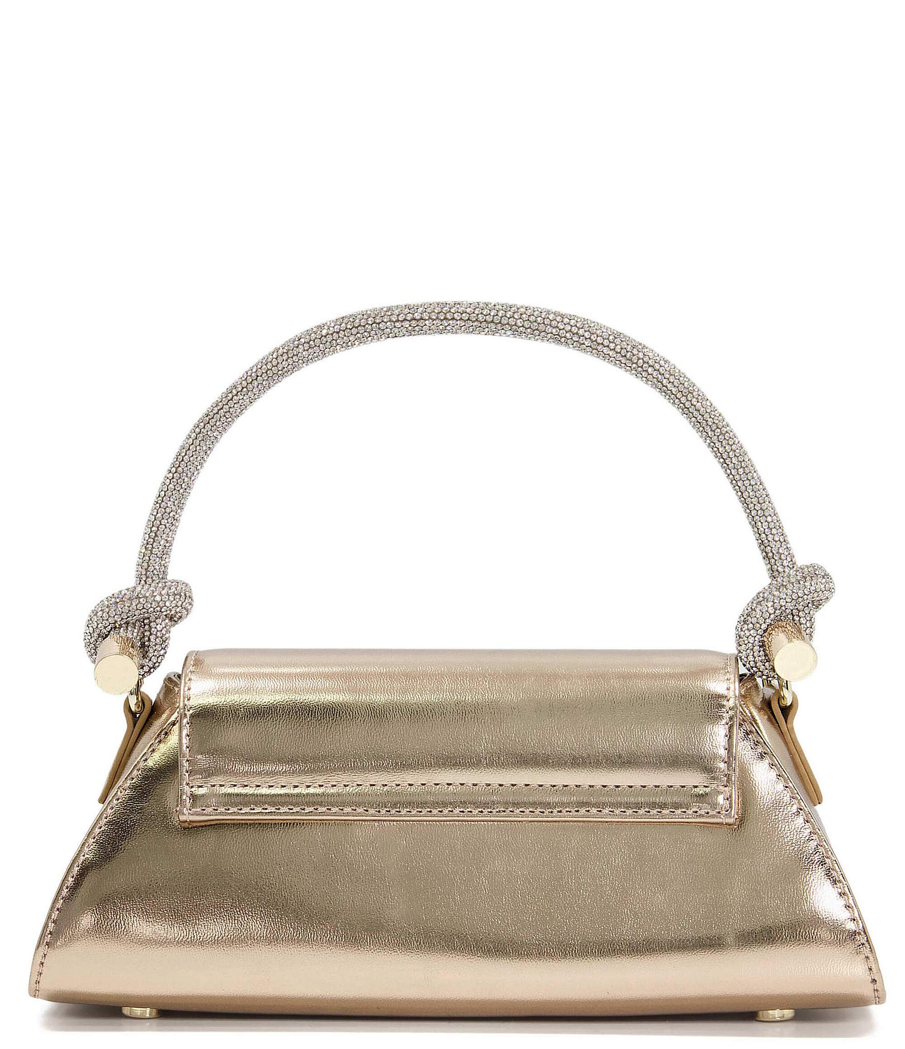 Dune London Brynley Crystal Strap Small Top Handle Metallic Evening Bag