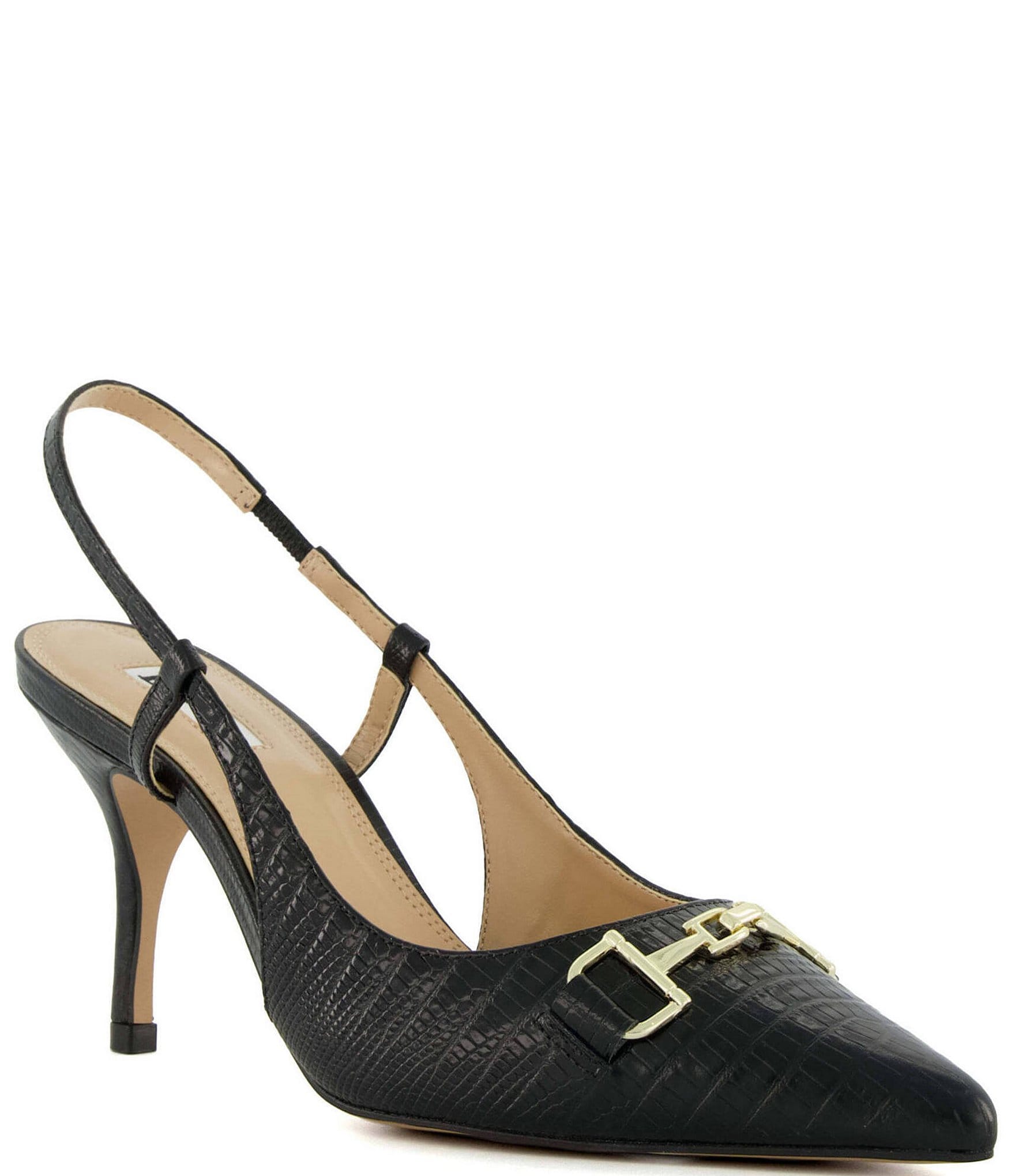 Dune London Capture Crocodile Embossed Leather Slingback Pumps | Dillard's