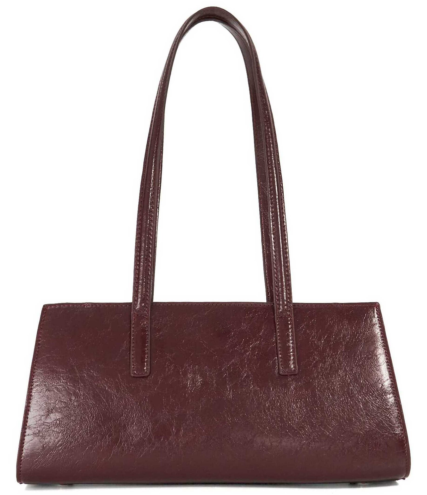 Dune London Depend Leather Crocodile Embossed East-West Shoulder Bag