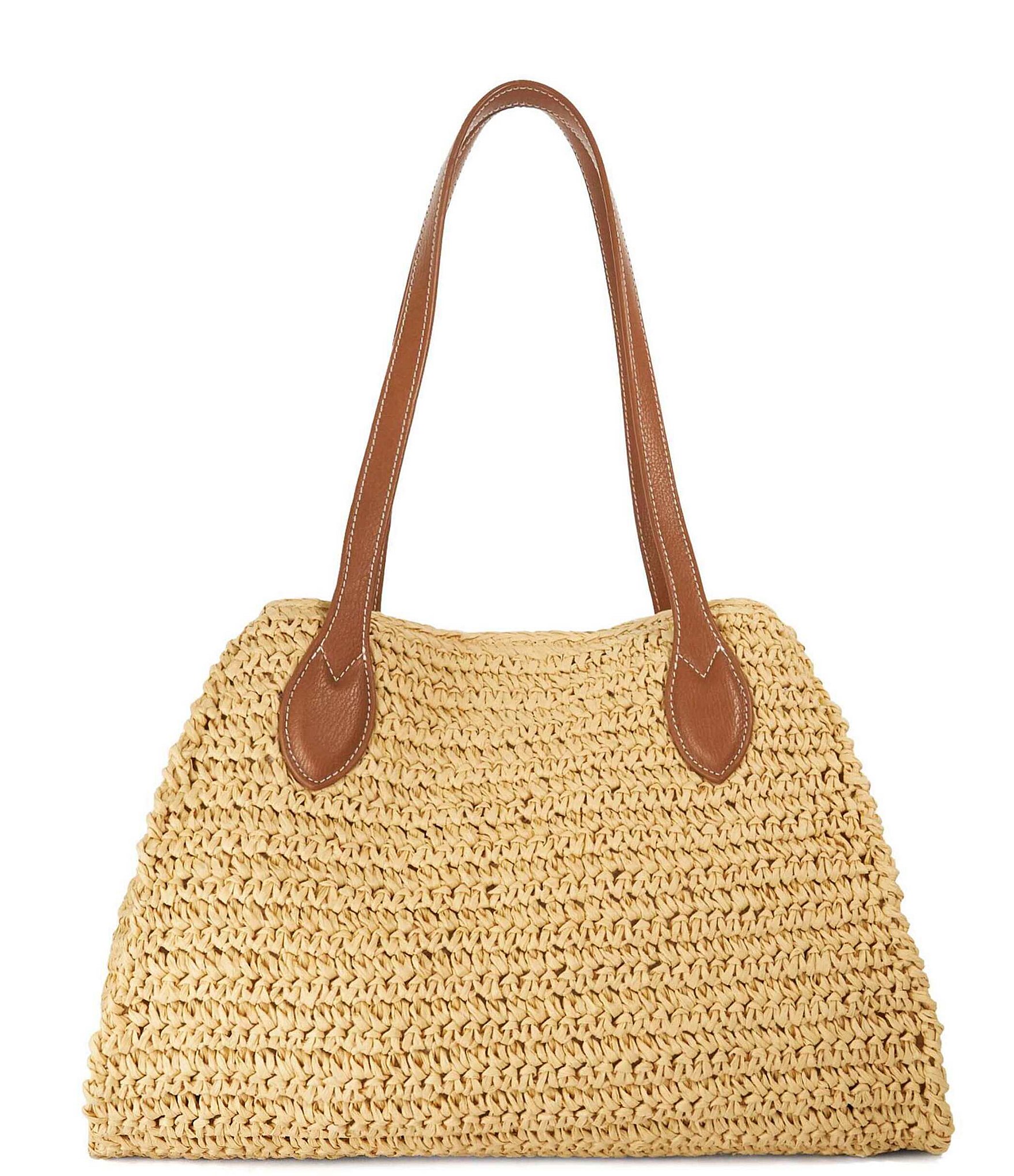 Dune London Devotedly Double Grab Handle Raffia Tote Bag