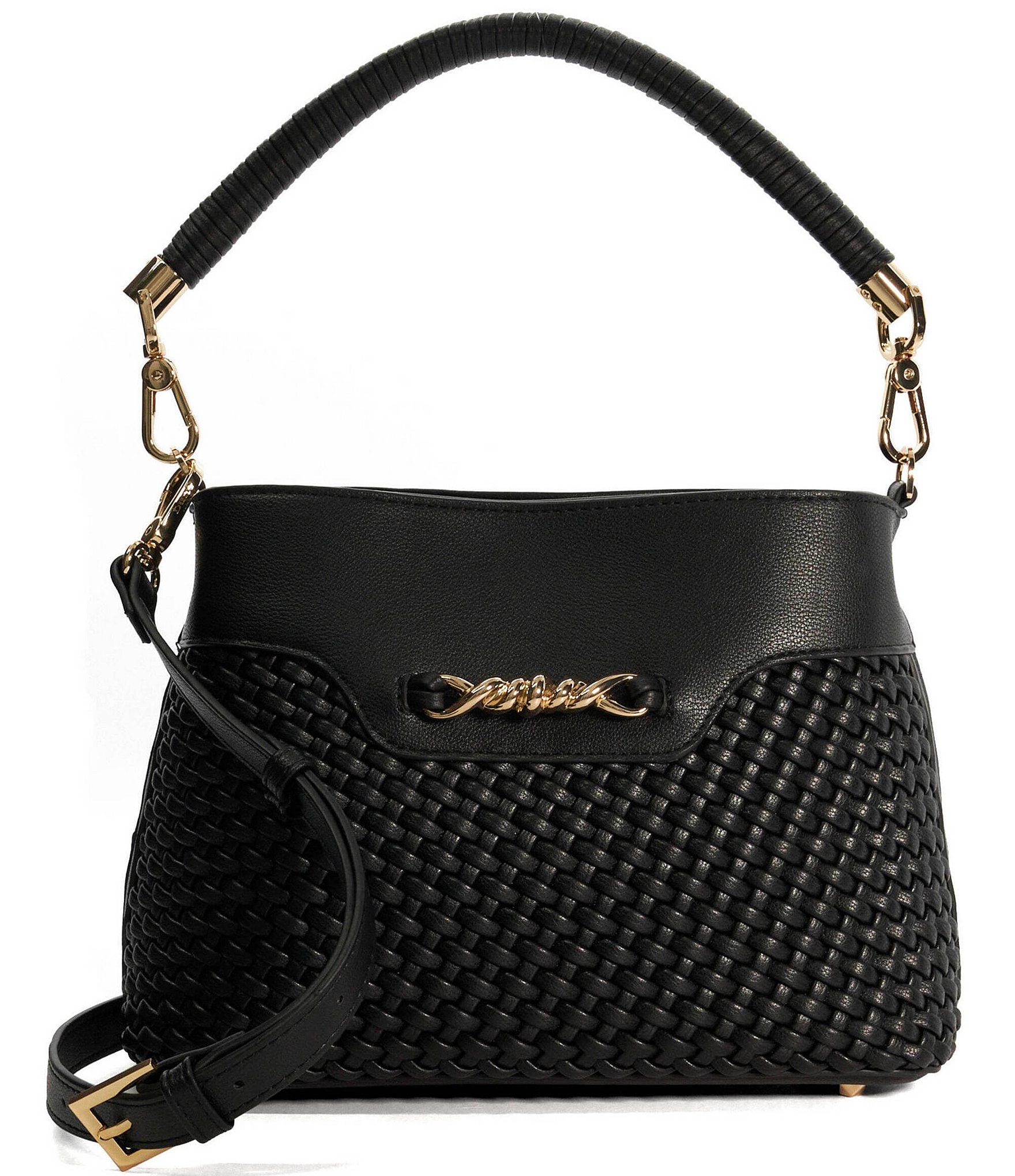 Dune London Dinidelphi Woven Crossbody Bucket Bag