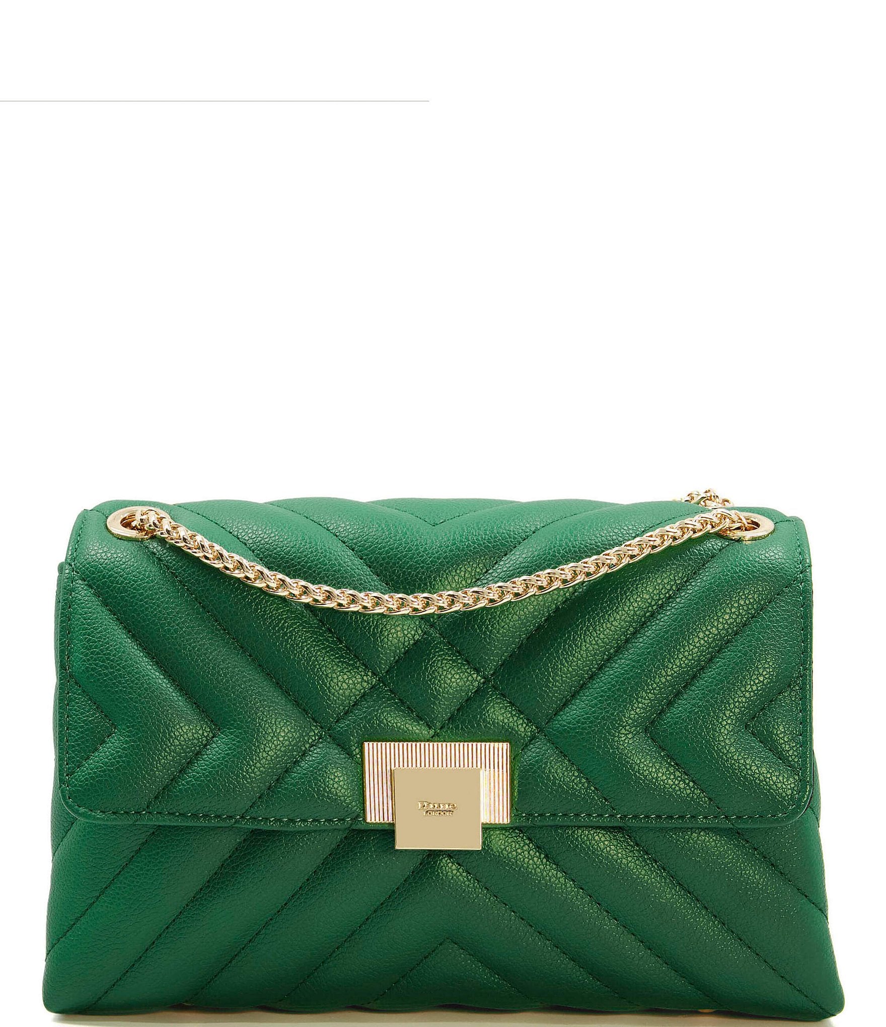 Dune London Dorchester Small Quilted Shoulder Bag, Womens, Emerald