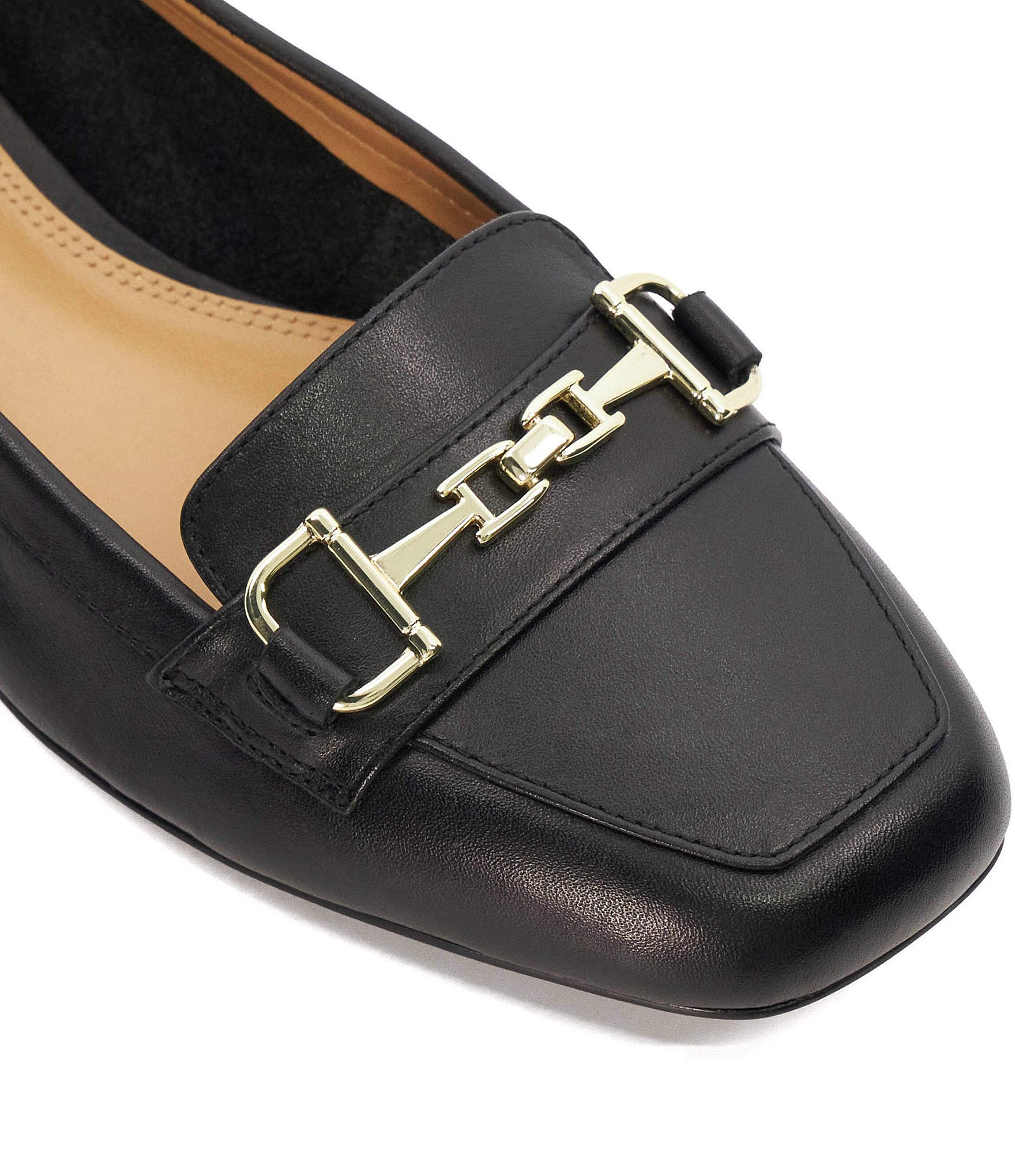 Dune London Graice Leather Bit Buckle Pumps