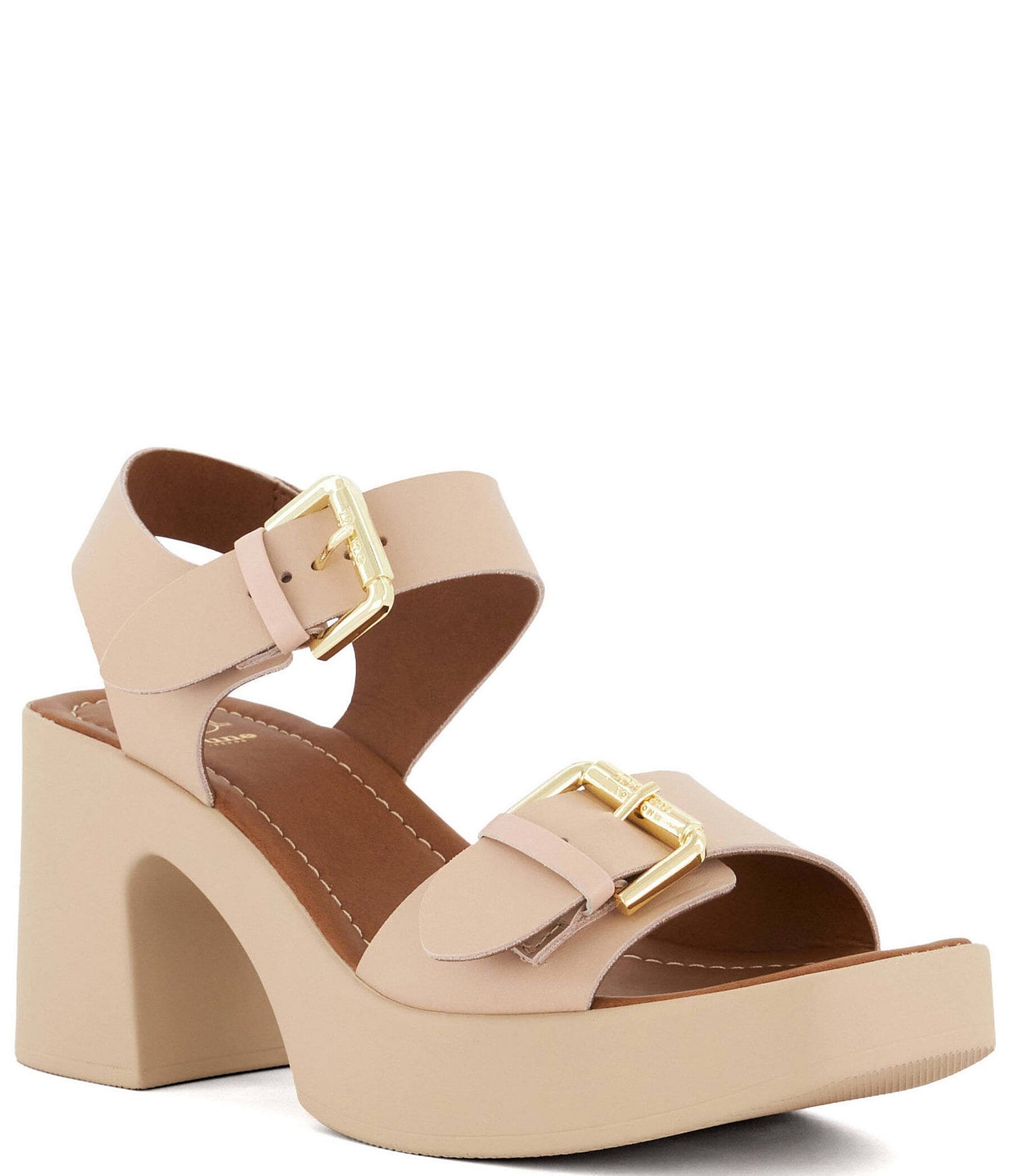 Dune London Jenies Leather Buckle Platform Sandals | Dillard's