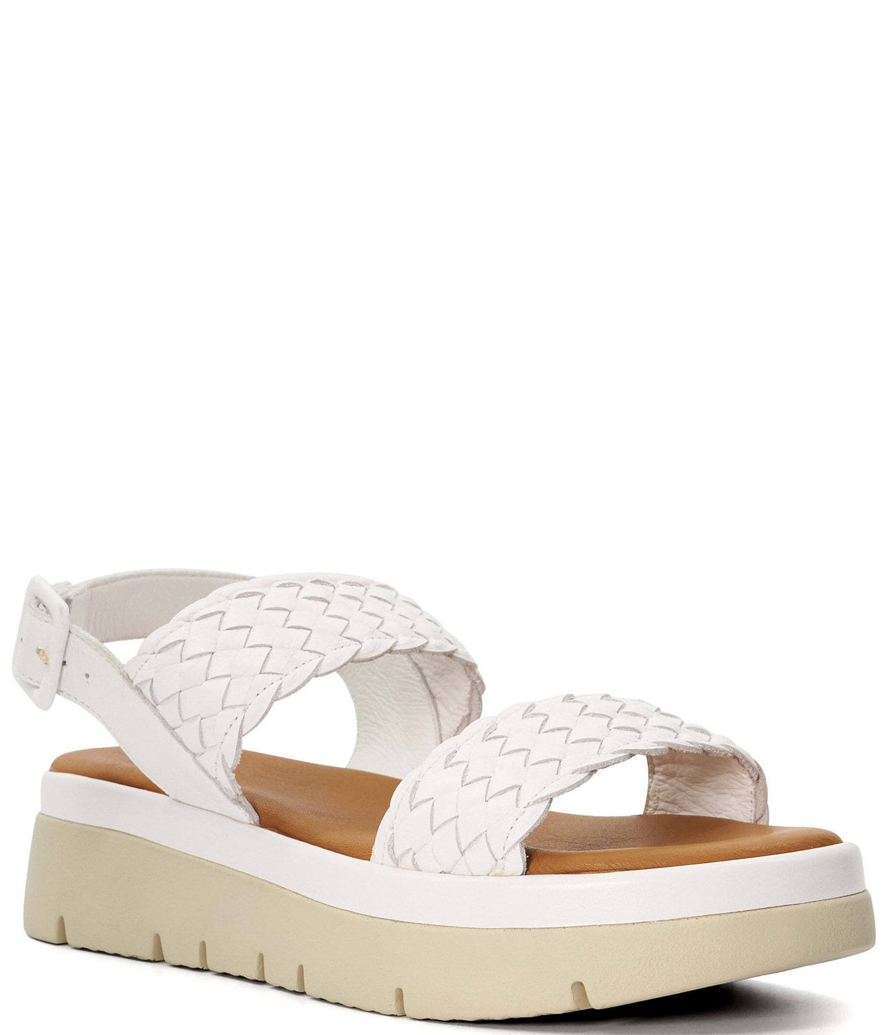 Dune London Lorris Leather Woven Chunky Platform Sandals | Dillard's