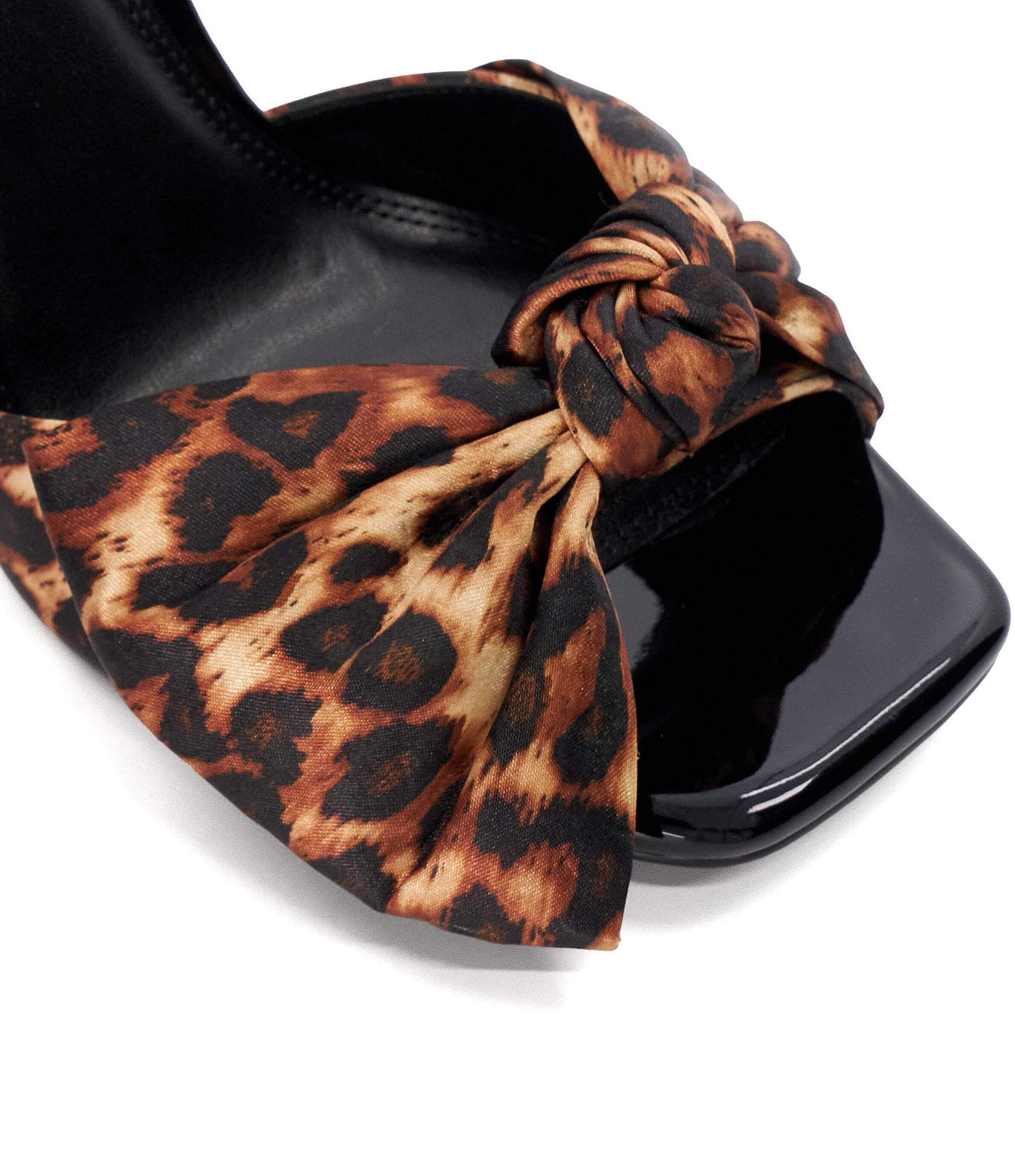 Dune London Mannequins Leopard Print Satin Dress Sandals