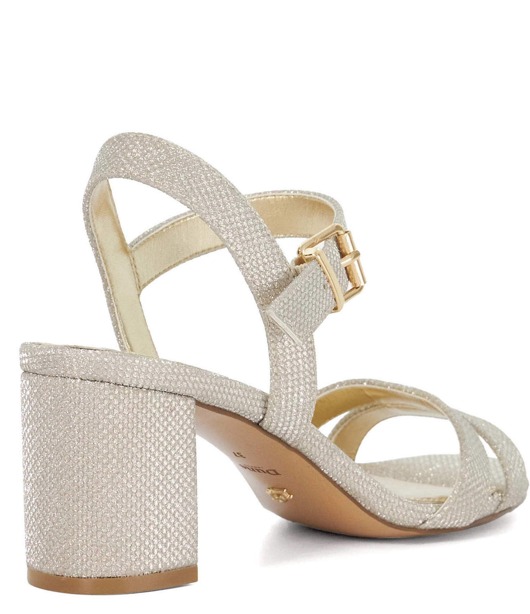 Dune London Merisa Metallic Fabric Dress Sandals