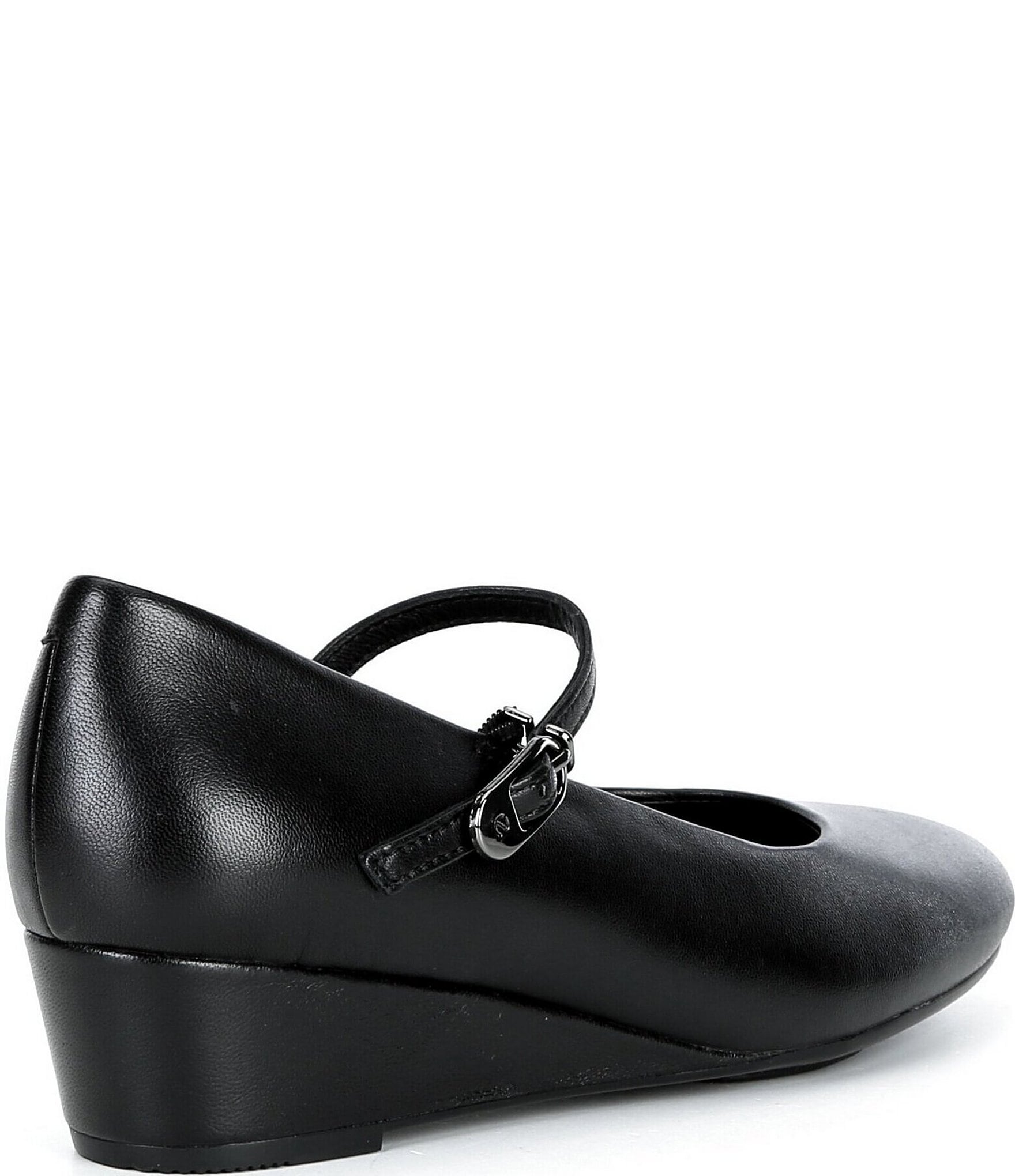 ECCO Elevate Leather Mary Jane Wedge Pumps