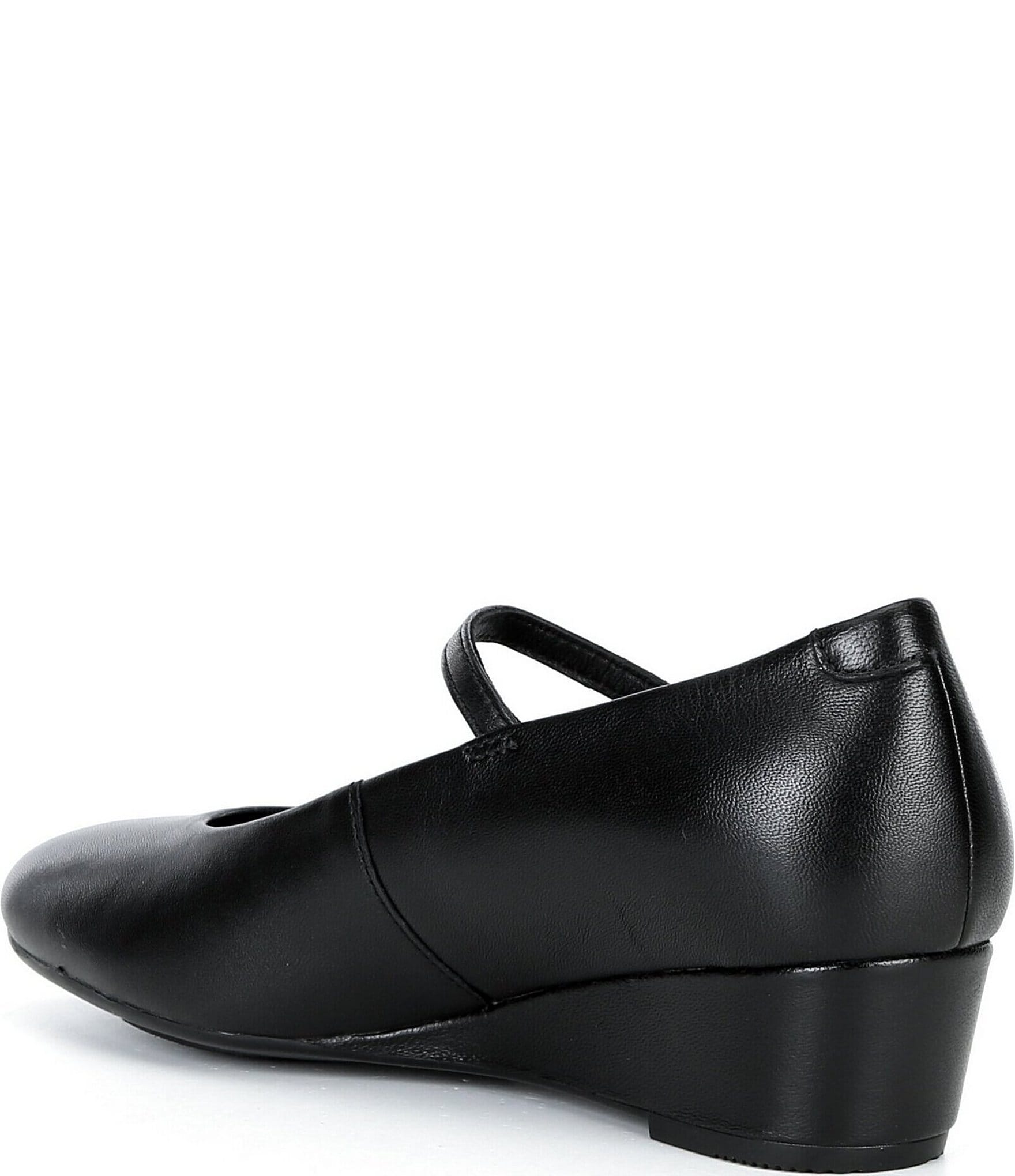 ECCO Elevate Leather Mary Jane Wedge Pumps