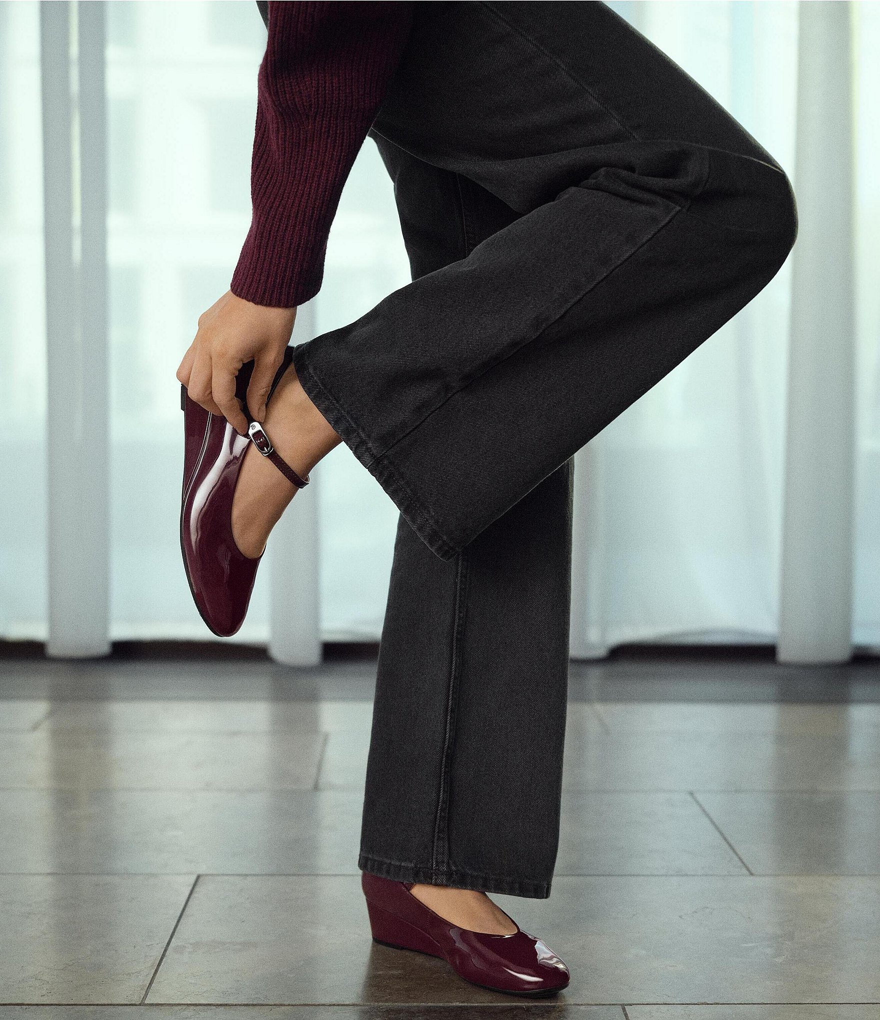 ECCO Elevate Patent Leather Mary Jane Wedge Pumps