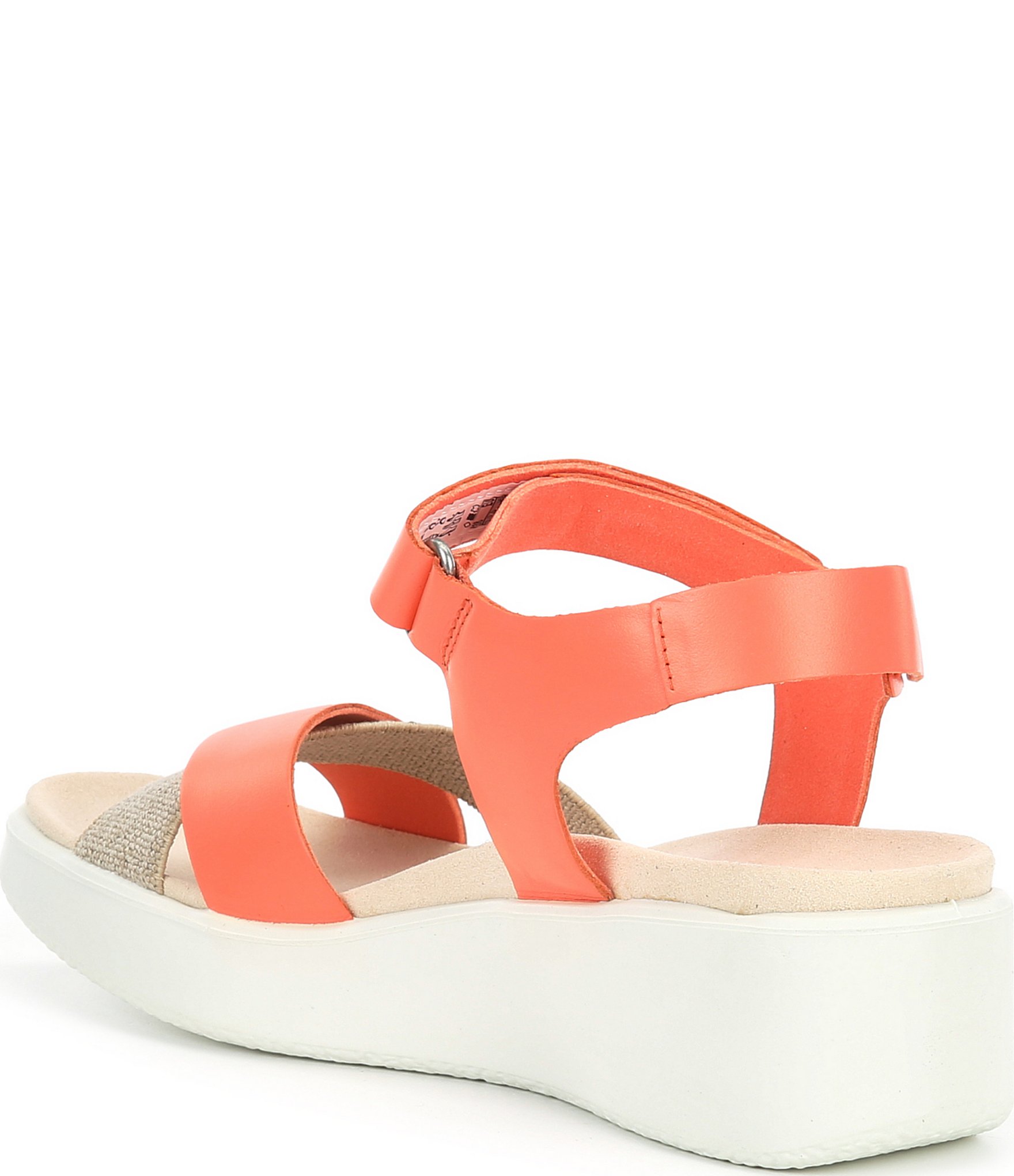 ECCO Flowt Leather Wedge Platform Sandals