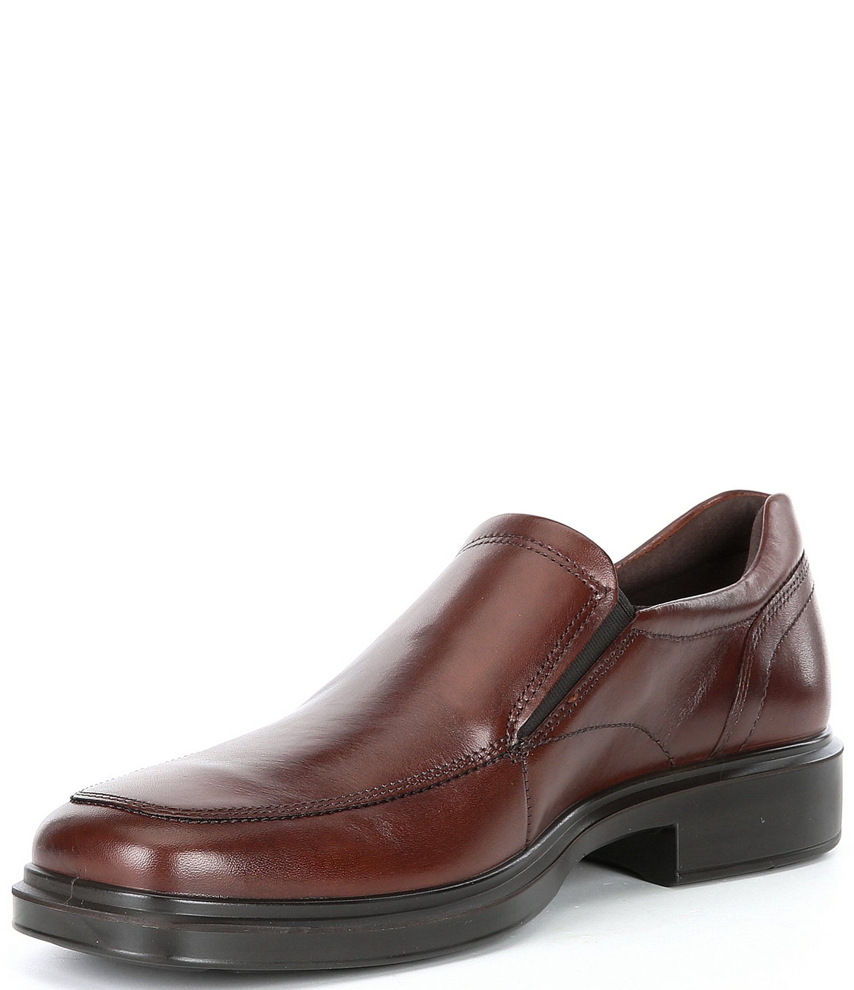 ECCO Men's Helsinki 2.0 Leather Apron Toe Slip-Ons