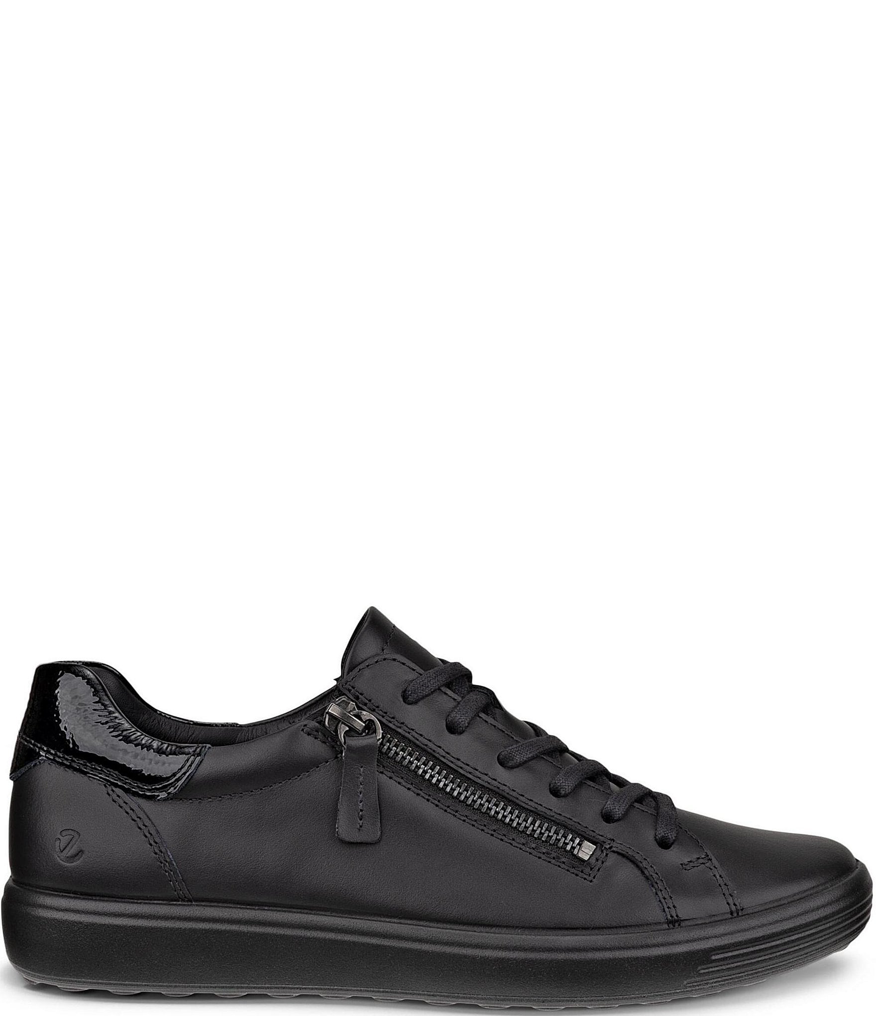 ECCO Soft 7 Leather Side Zip Sneakers