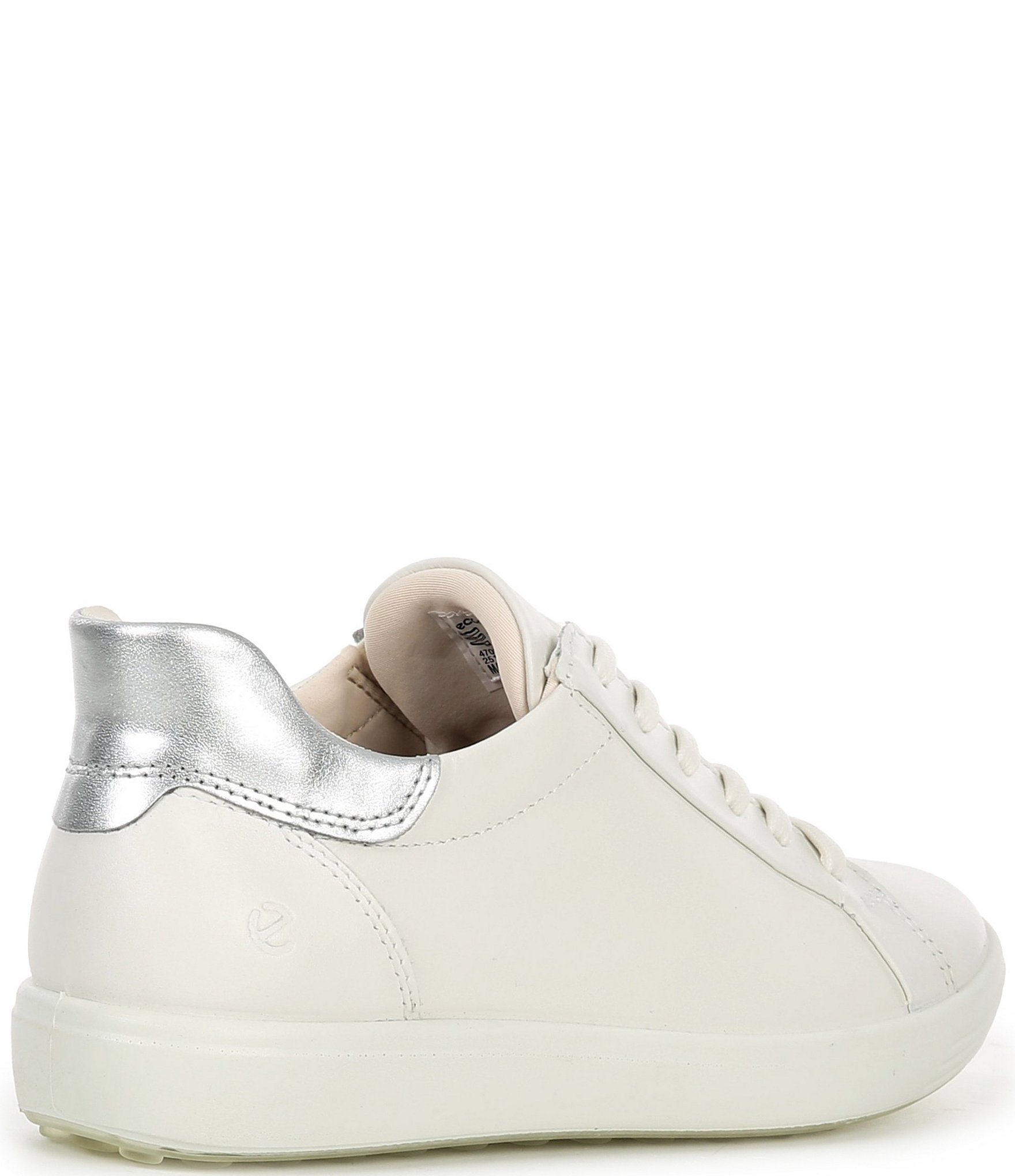 ECCO Women's Soft VII Leather Elastic Lace Slip On Sneakers