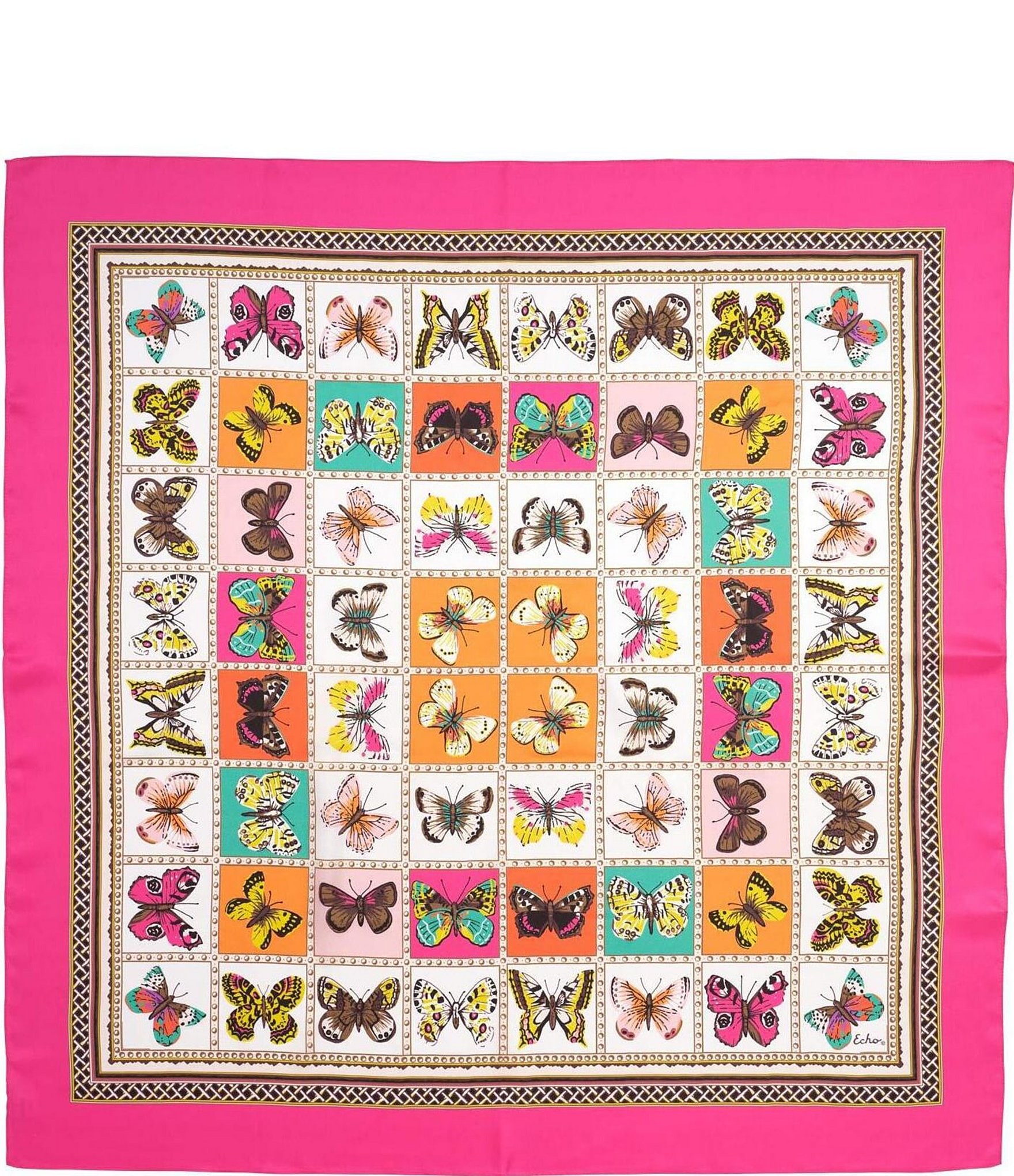 Echo Butterfly Display Silk Square Scarf