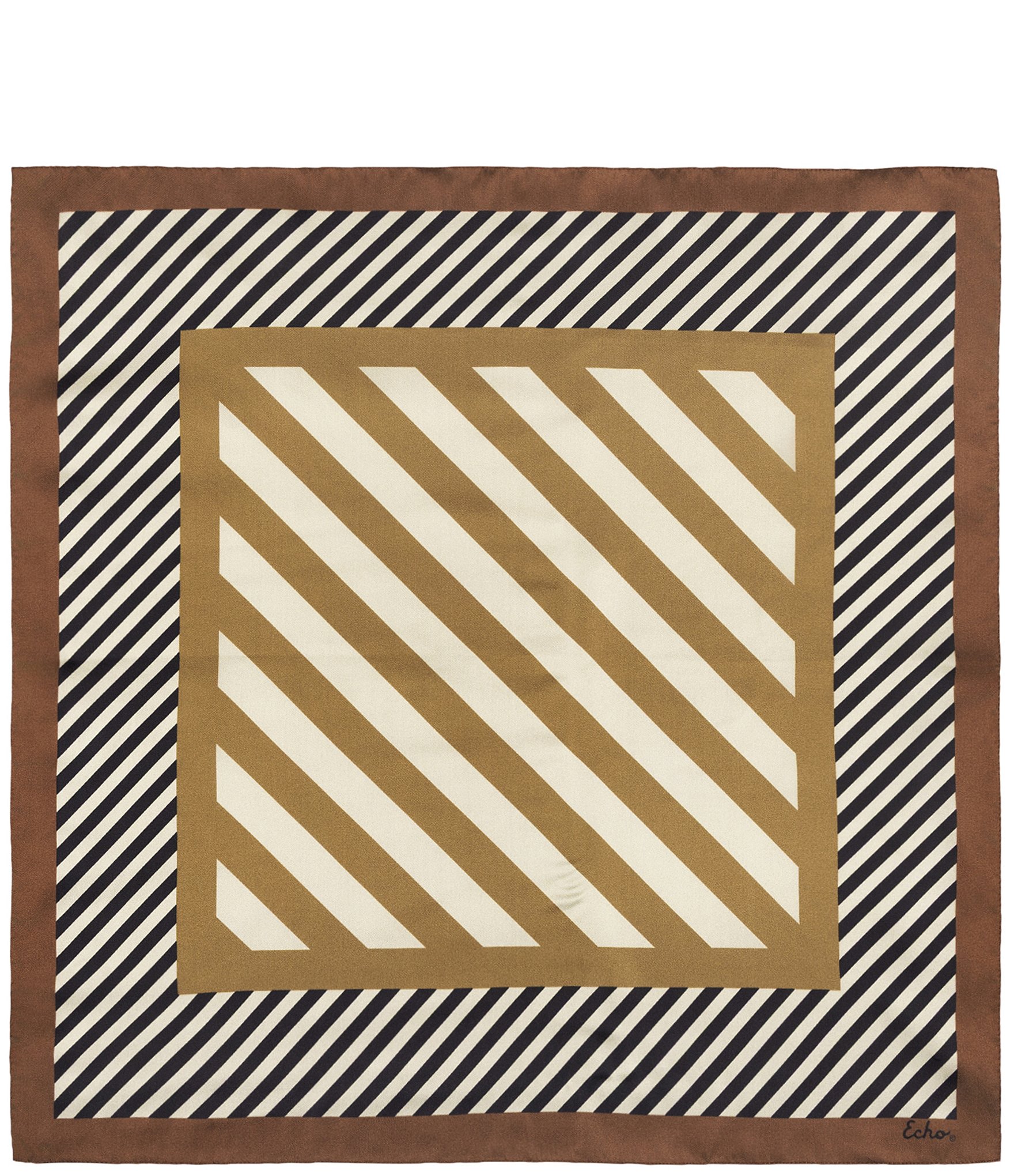 Echo Stripes Silk Bandana Square Scarf