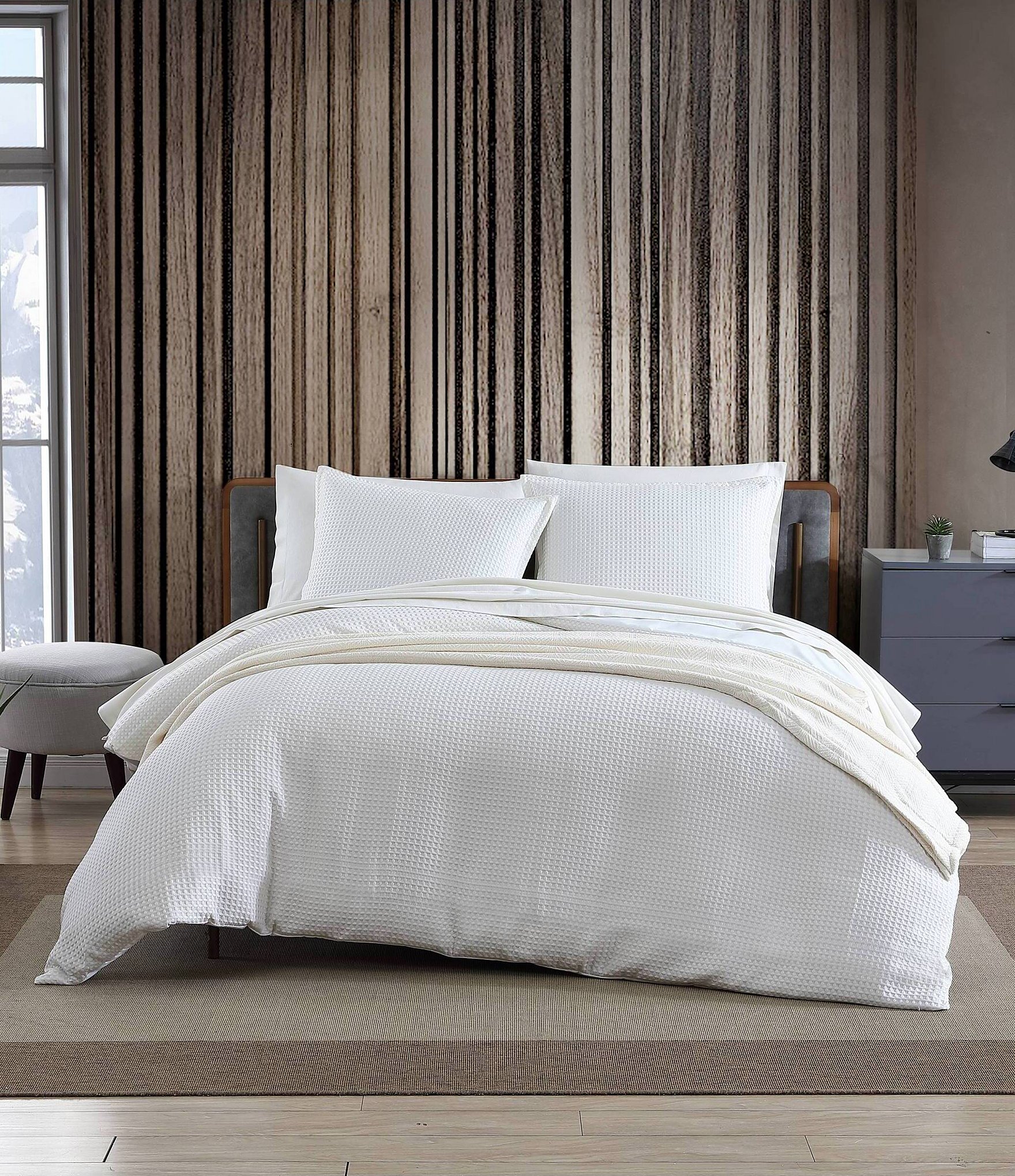 Eddie Bauer Alpine Waffle Ivory Duvet Cover Mini Set | Dillard's