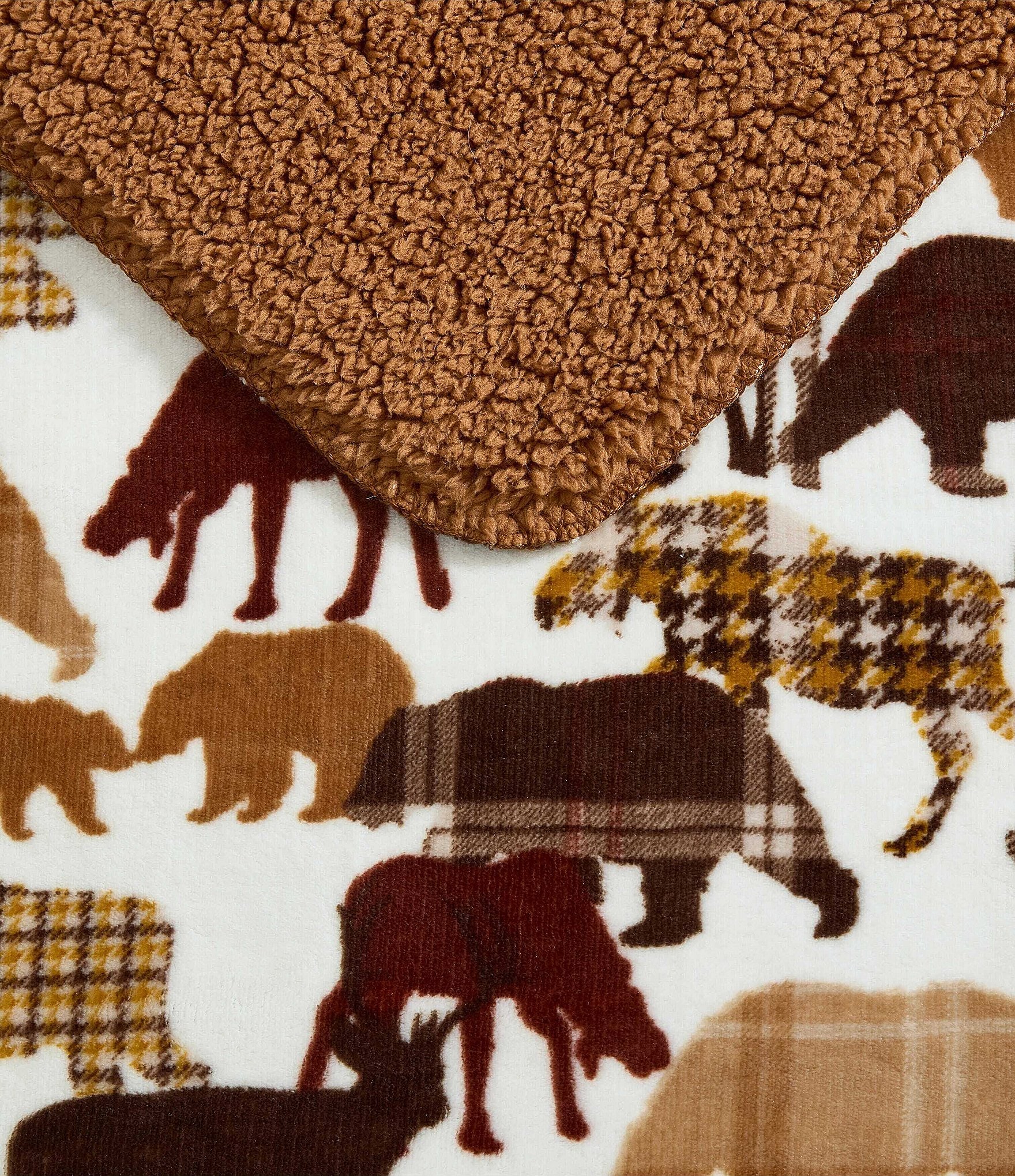 Eddie Bauer Animal Plaids Printed Reversible Plush Throw