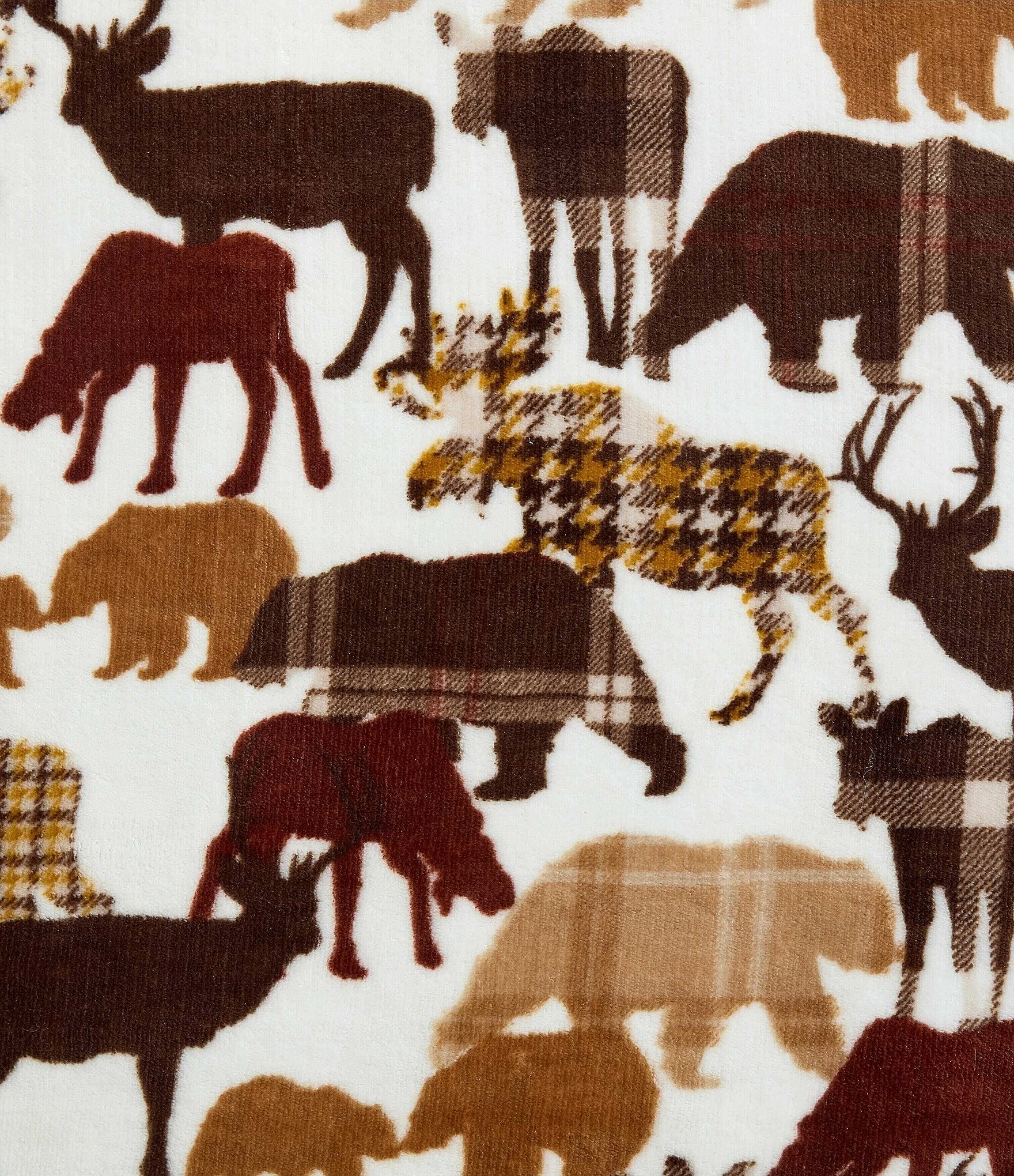 Eddie Bauer Animal Plaids Printed Reversible Plush Throw