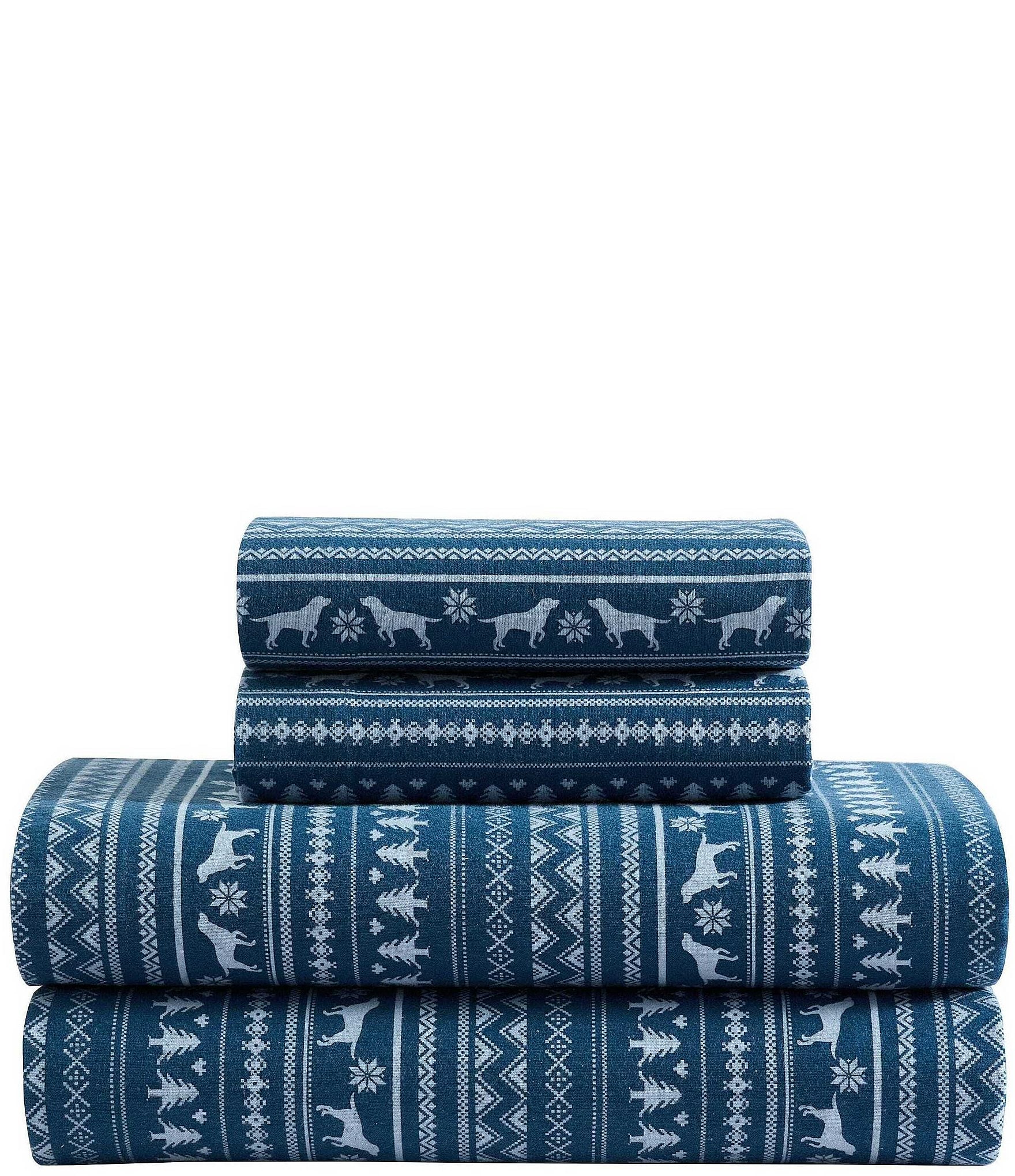 Eddie Bauer Dog Sweater Stripe Cotton Flannel Sheet Set