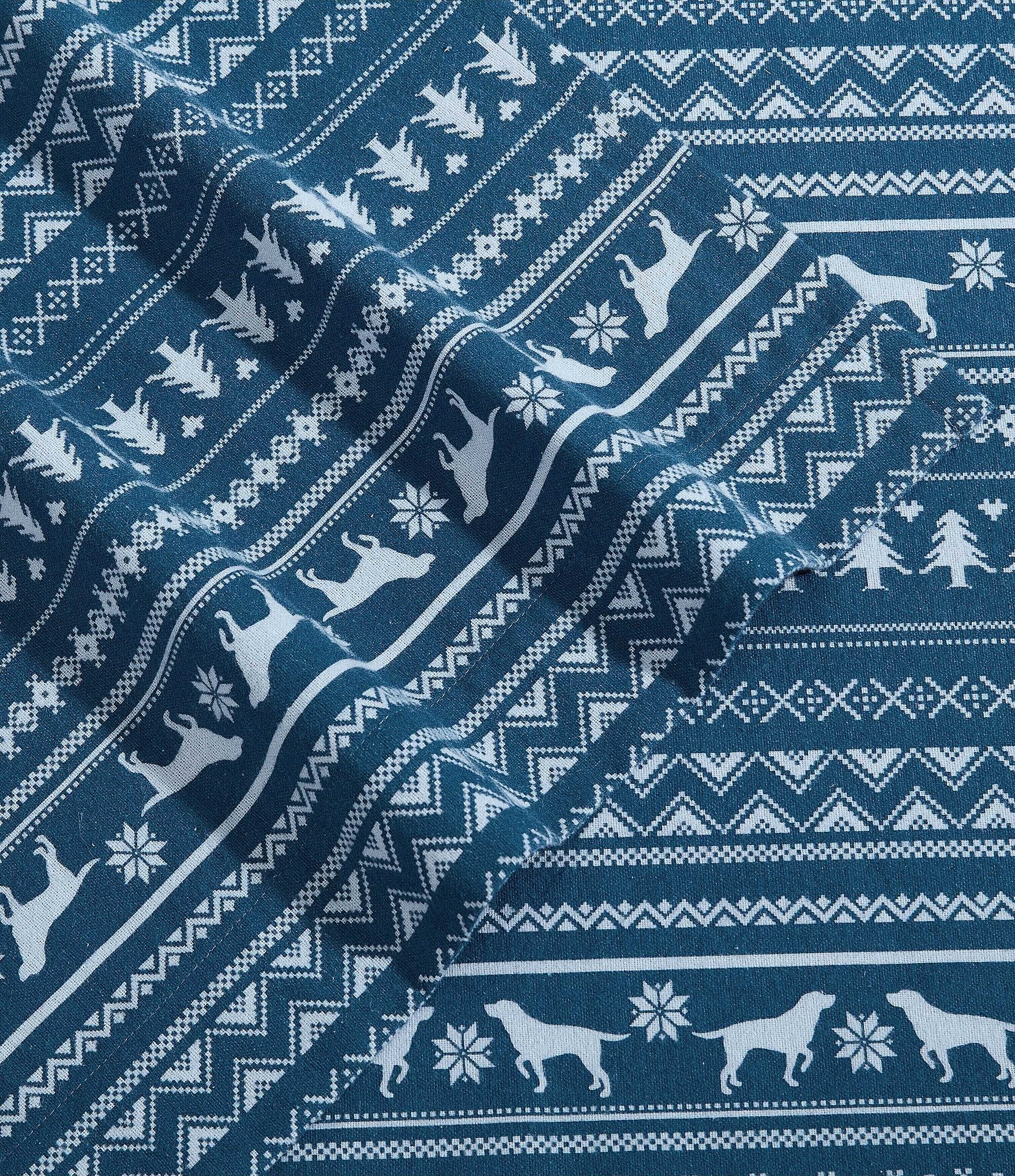Eddie Bauer Dog Sweater Stripe Cotton Flannel Sheet Set