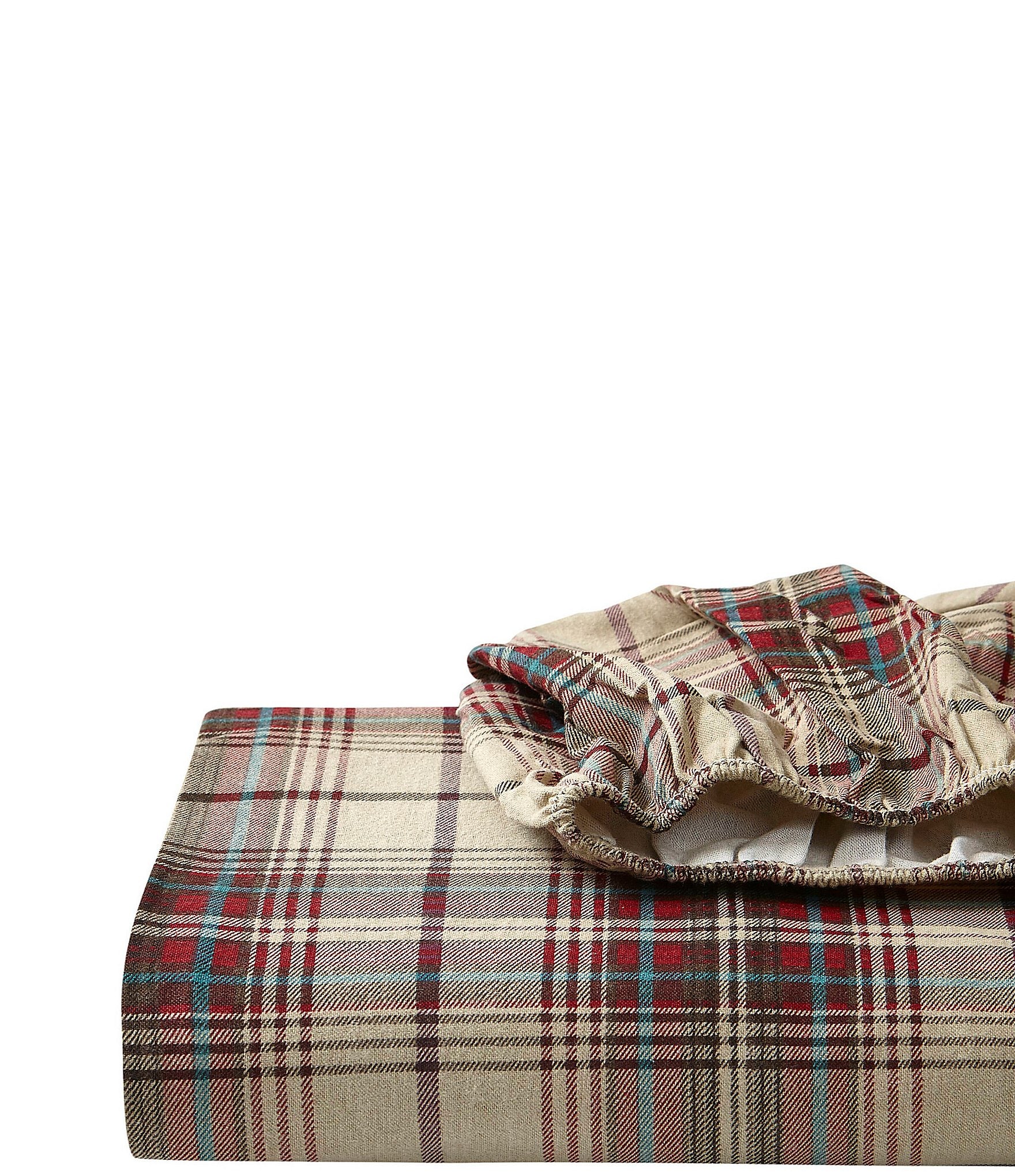 Eddie Bauer Montlake Plaid Red Flannel Sheet Set