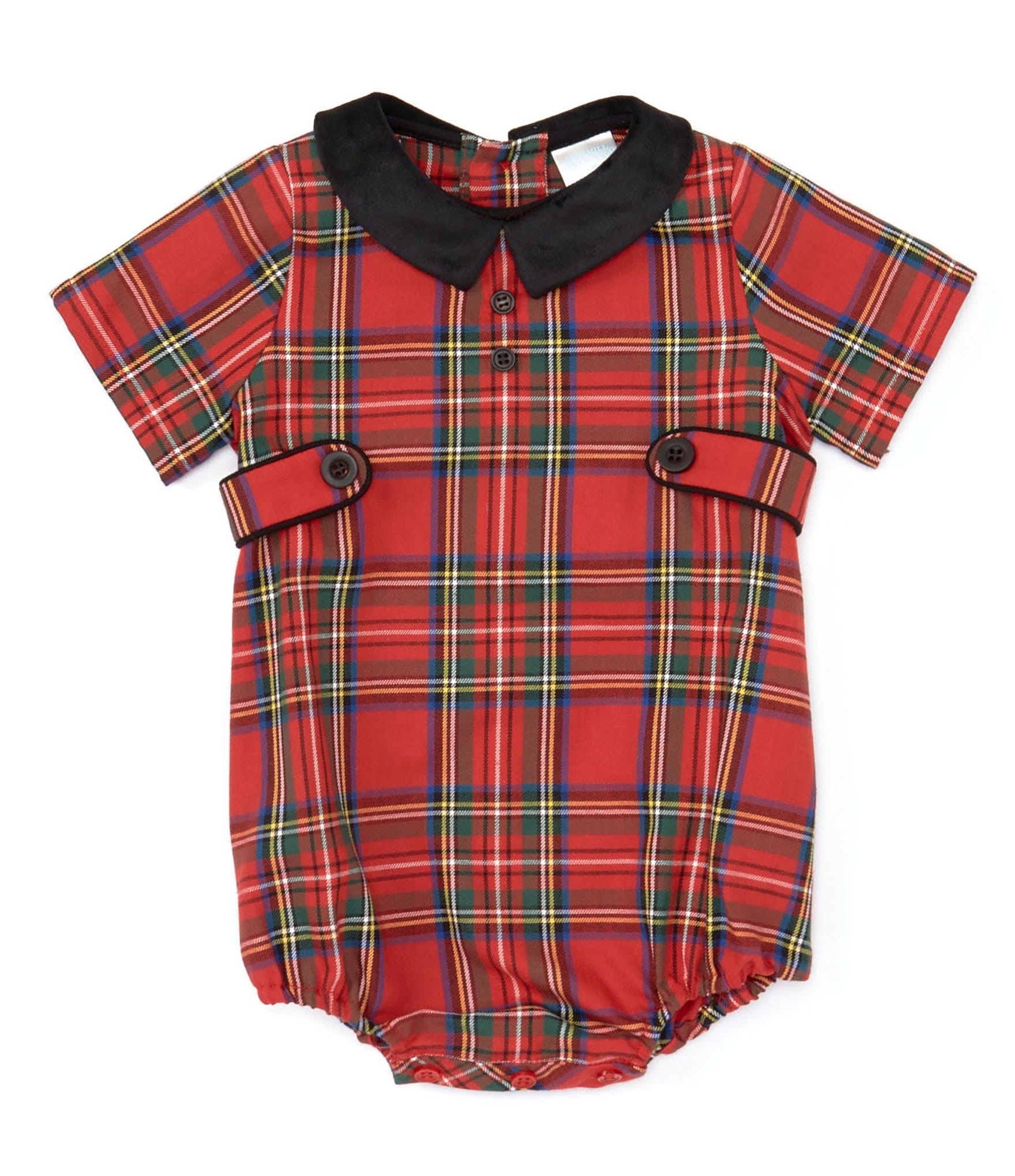 Edgehill Collection Baby Boys 3-12 Months Short Sleeve Velvet Collar ...