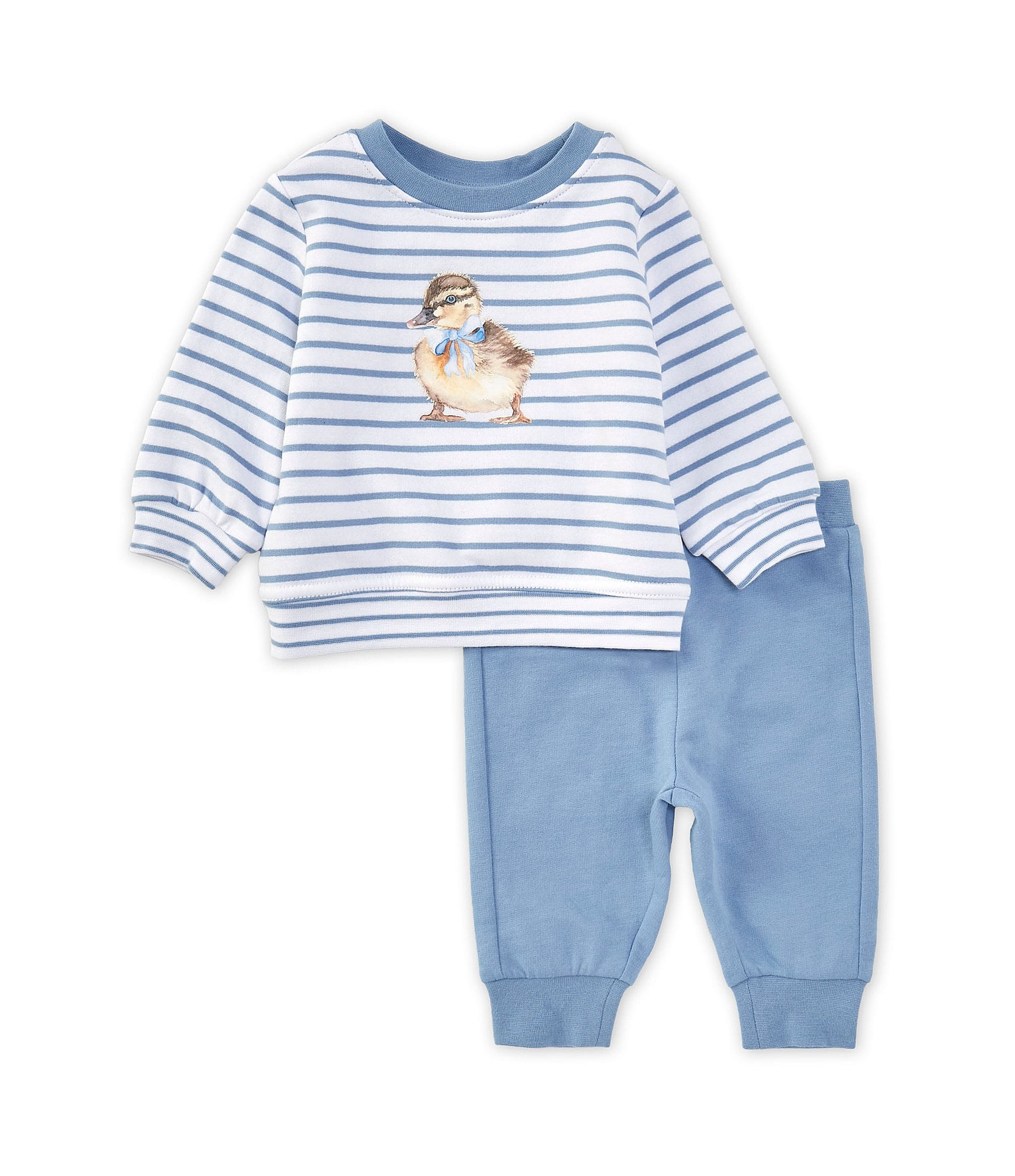 Edgehill Collection Baby Boys 3-24 Months Duck Long Sleeve Sweatshirt & Pants Set