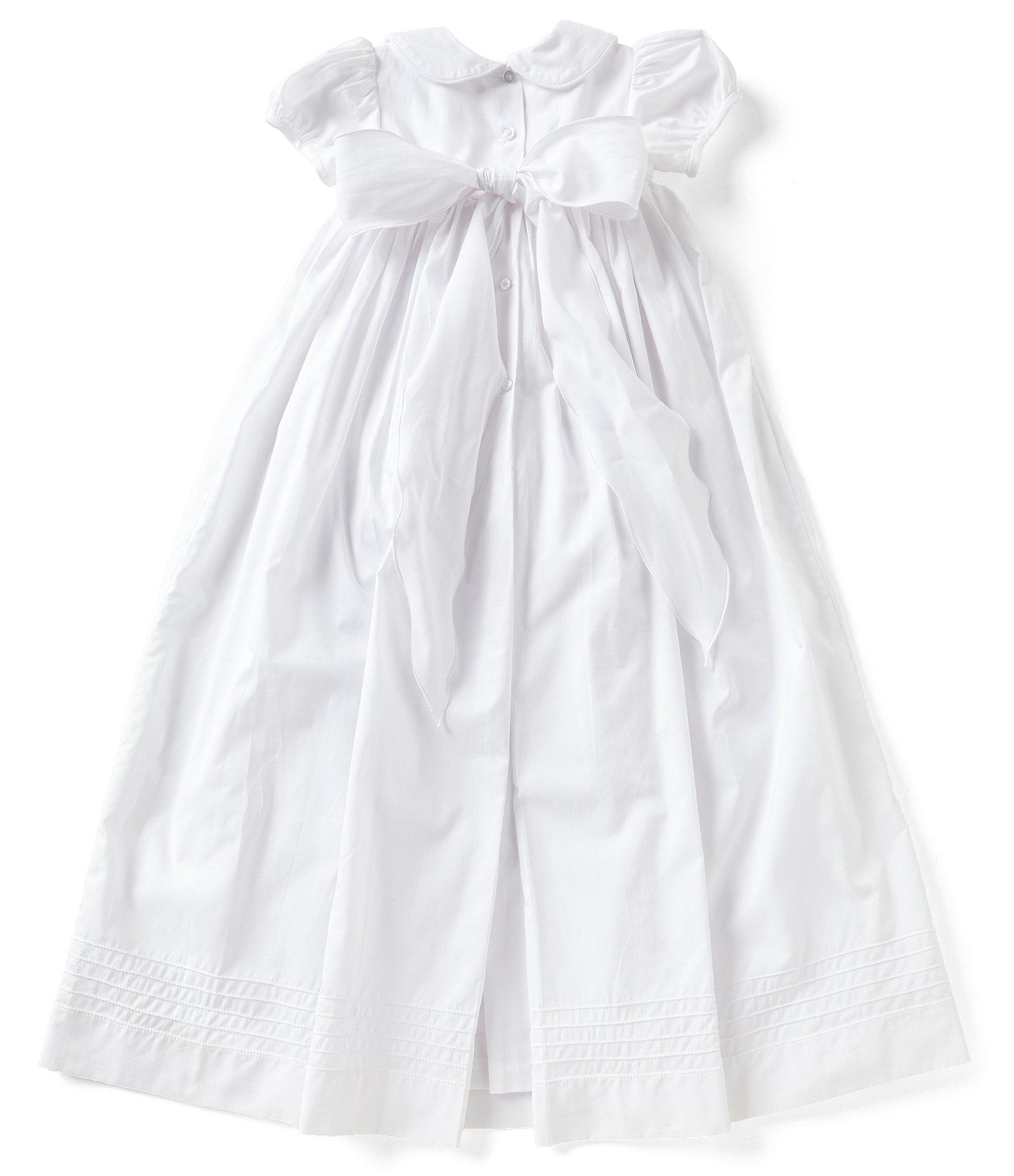 Edgehill Collection Baby Girls Newborn-12 Months Peter Pan Collar Christening Gown & Matching Bonnet