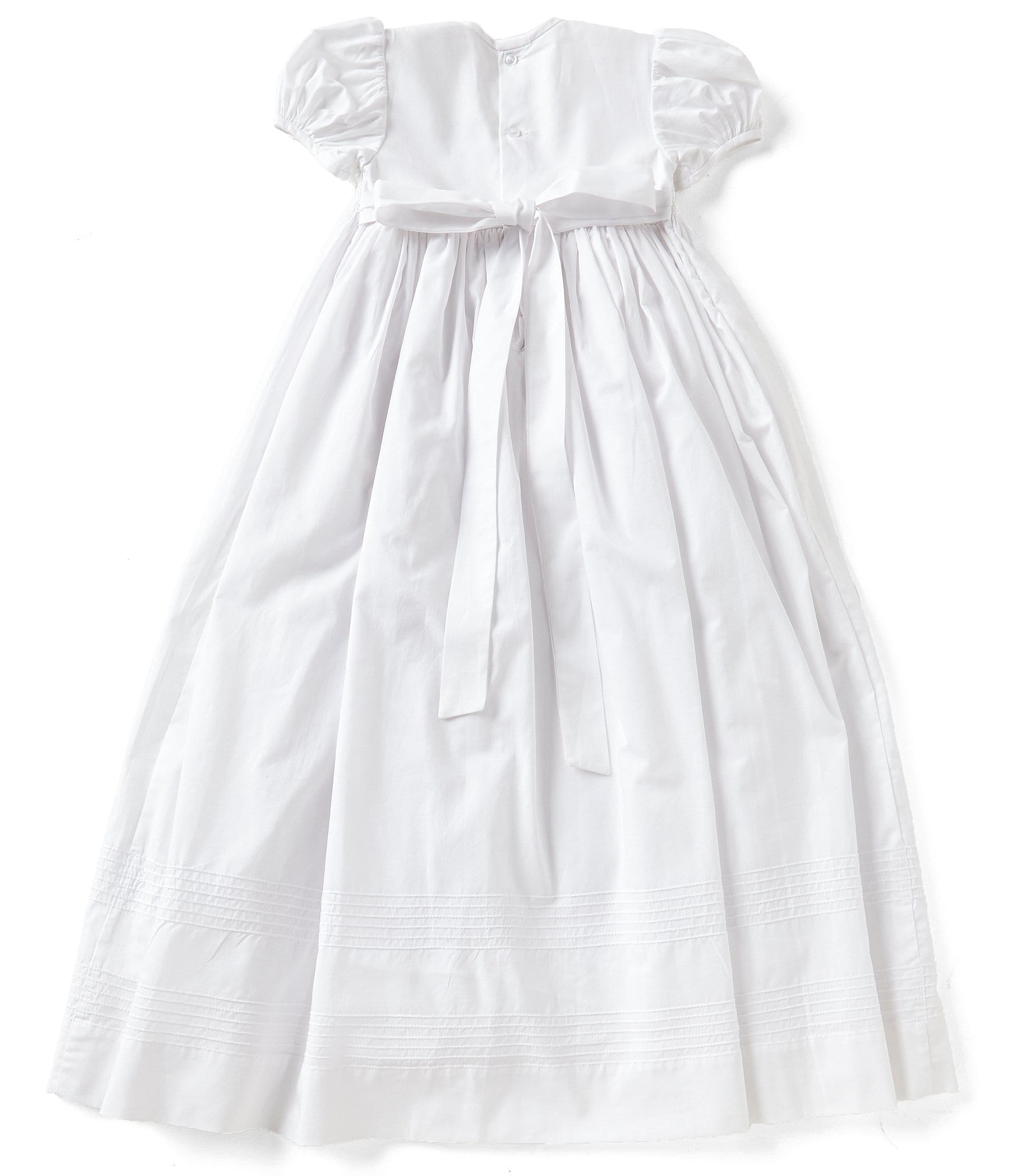 Edgehill Collection Baby Girls Newborn-12 Months Smocked Christening Gown & Matching Bonnet Set