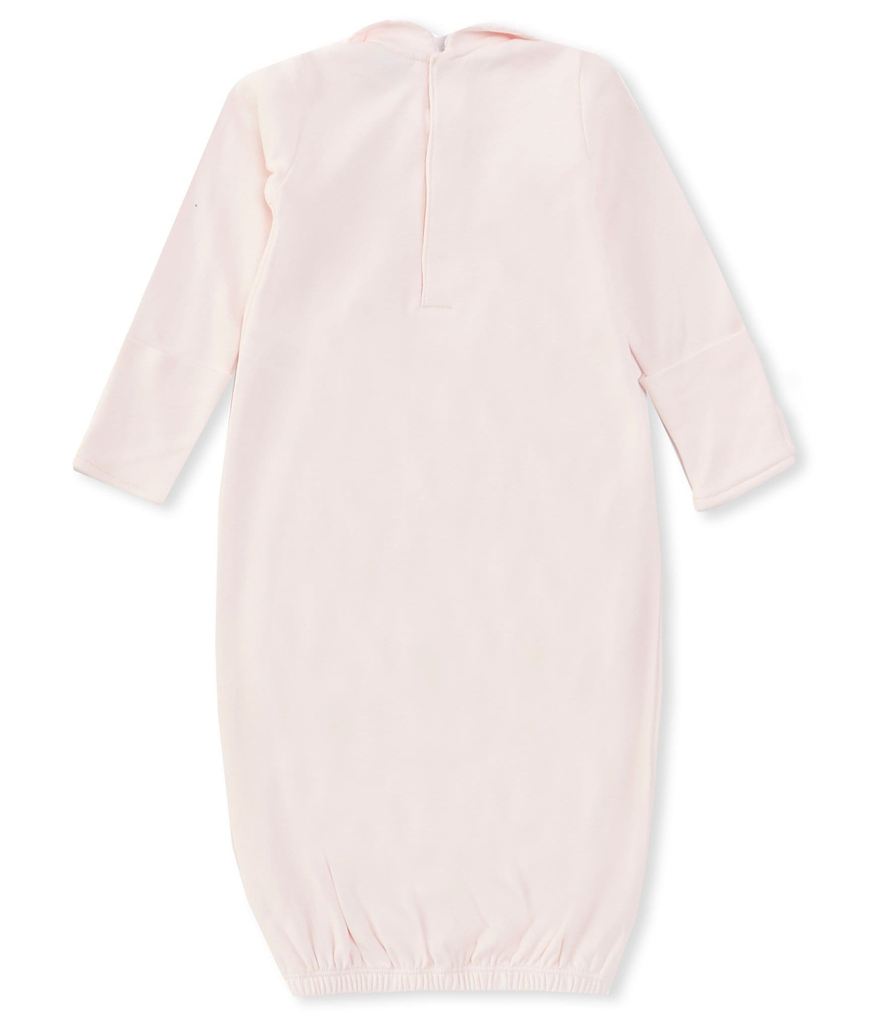 Edgehill Collection Baby Girls Newborn-6 Months Peter Pan Long Sleeve Solid Gown